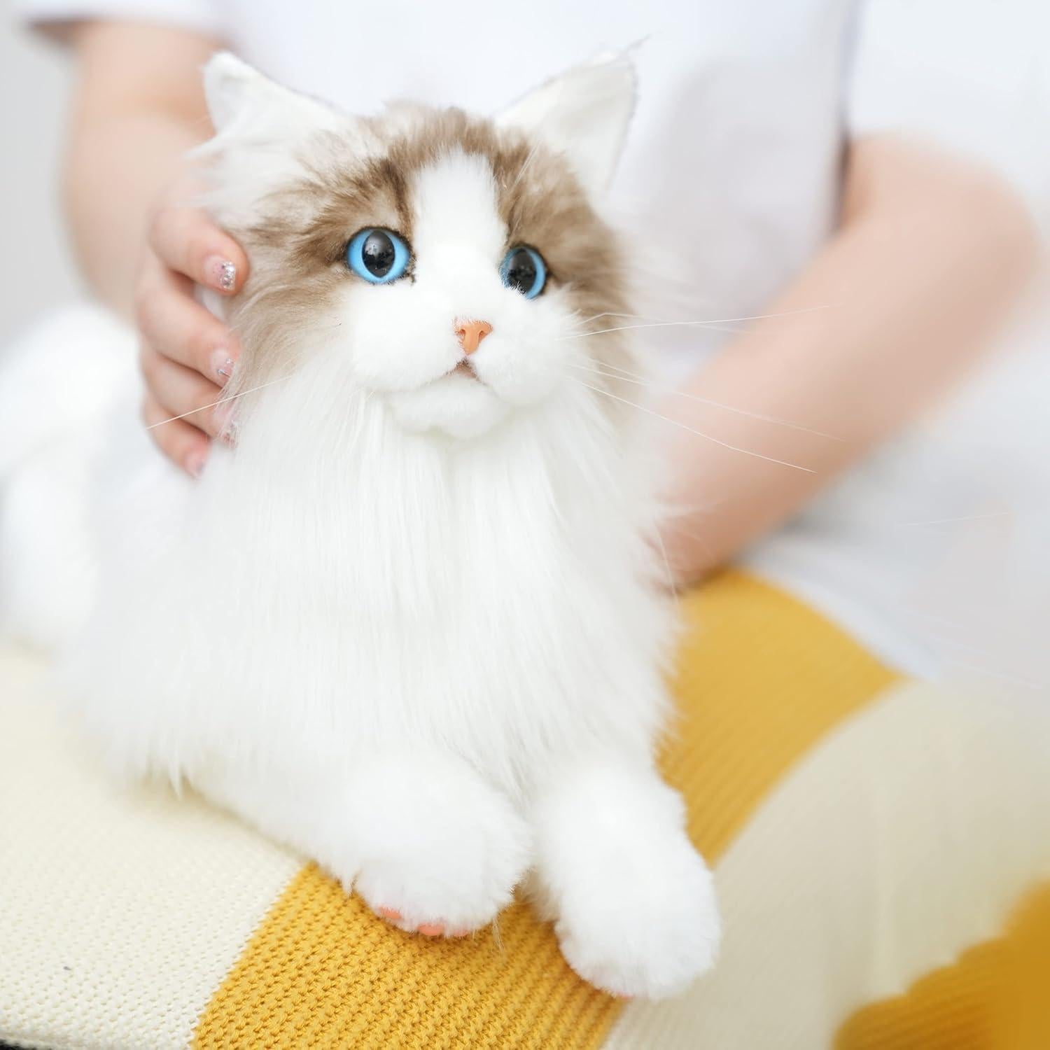 Gato de Peluche Realista Chongker Ragdoll 40 cm Hecho a Mano