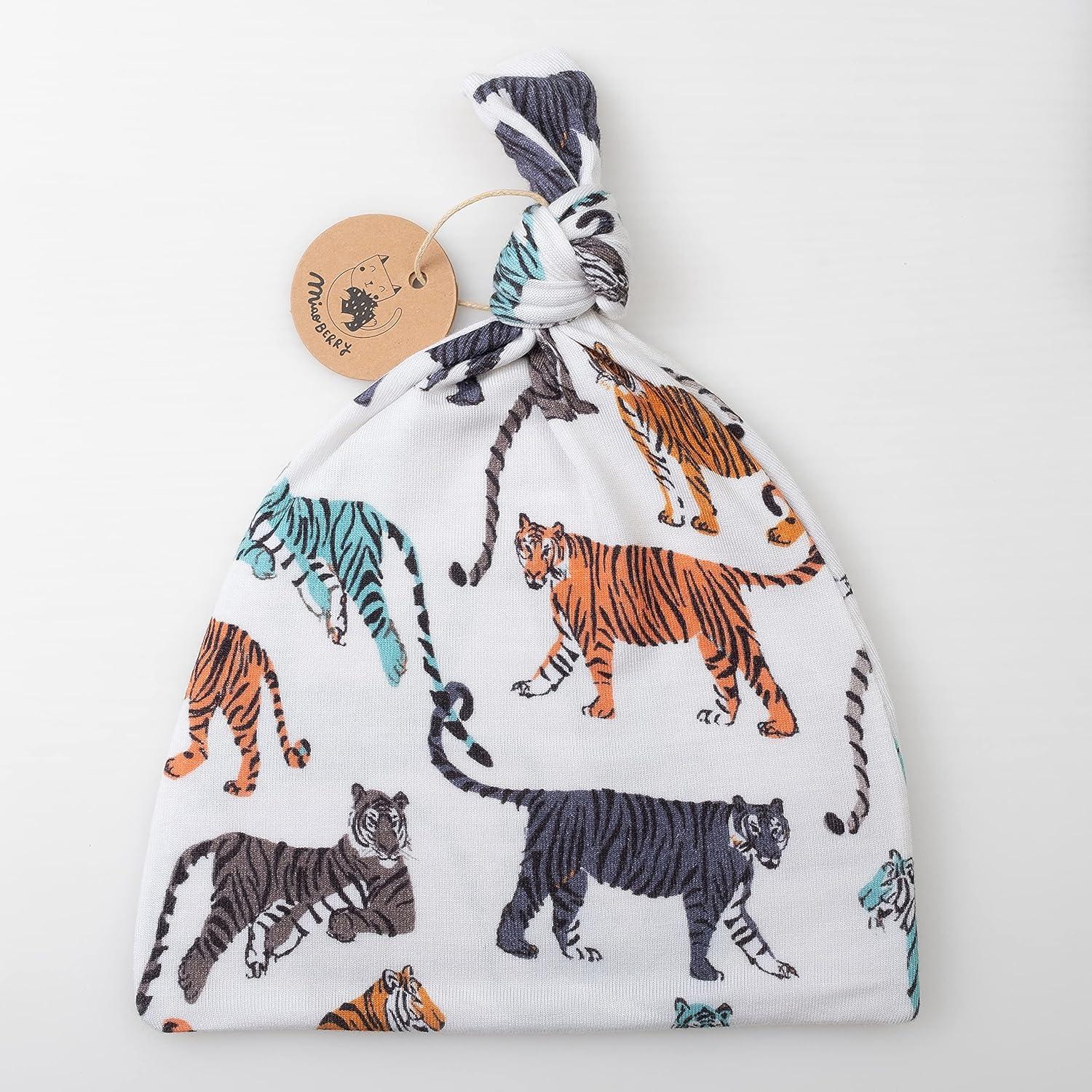 Manta de Muselina 100% Algodón Orgánico Miaoberry Tigre Crema