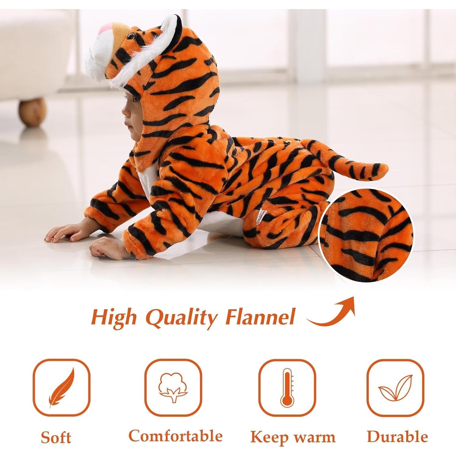 Disfraz de Tigre para Bebés TONWHAR 3-6 Meses Naranja