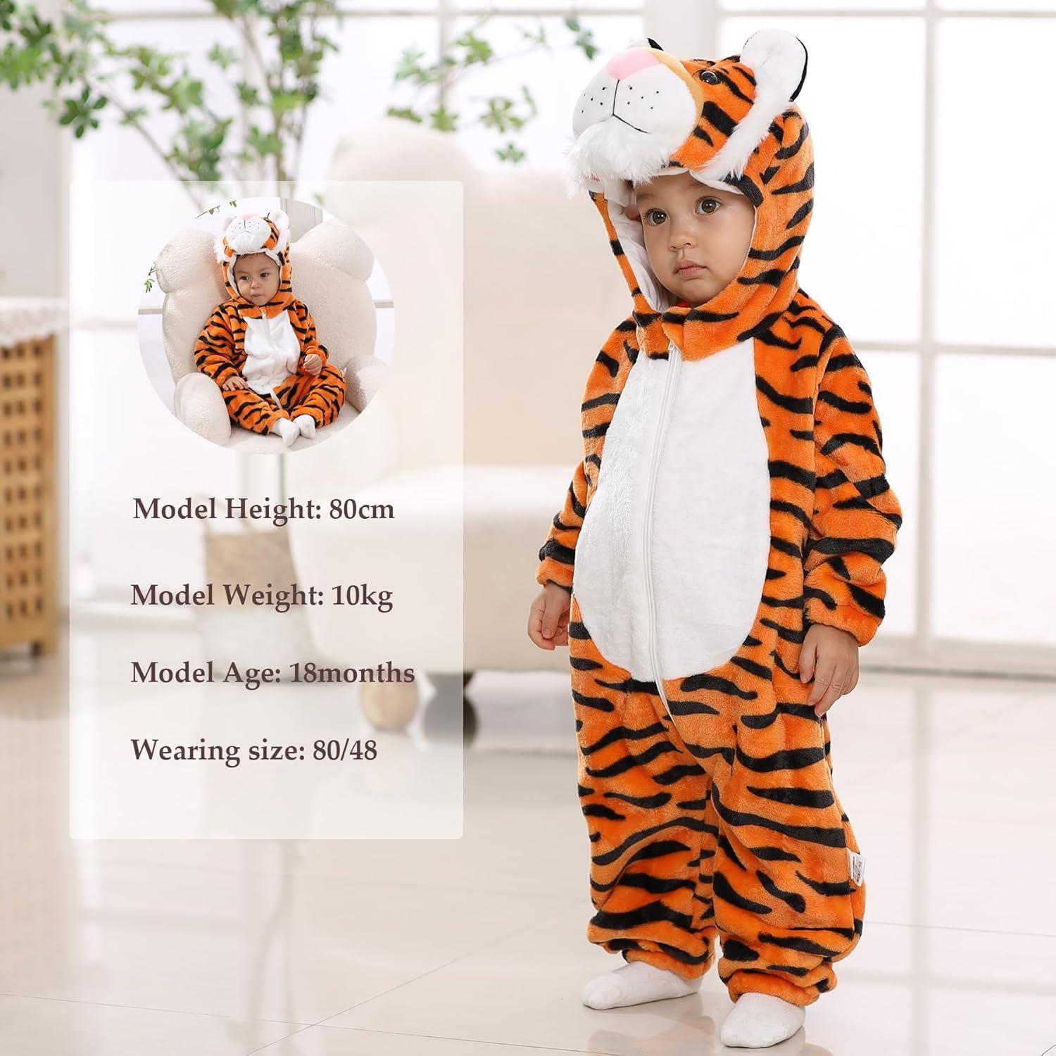 Disfraz de Tigre para Bebés TONWHAR 3-6 Meses Naranja