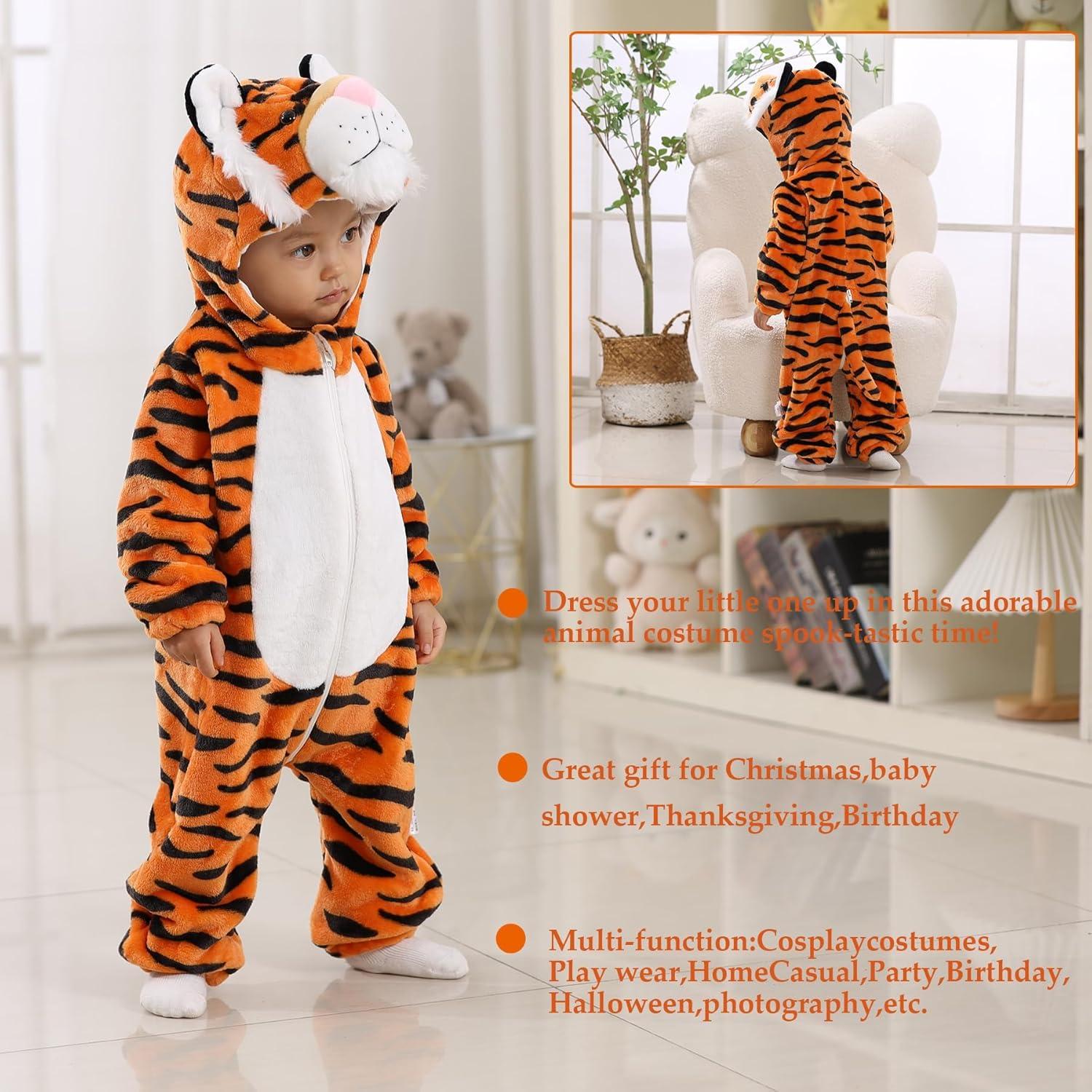 Disfraz de Tigre para Bebés TONWHAR 3-6 Meses Naranja