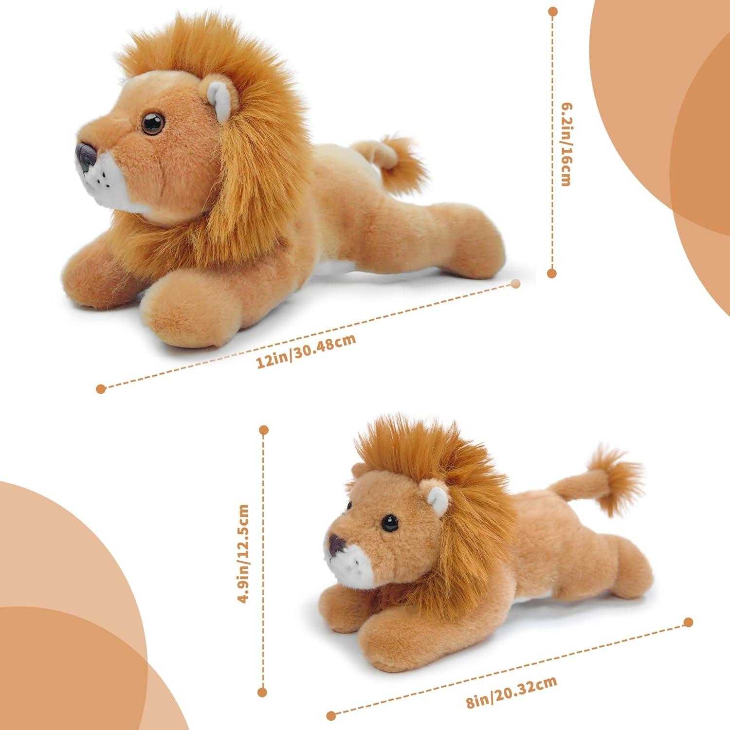 Animal de Peluche León Grande Hideekoog 30 cm Suave