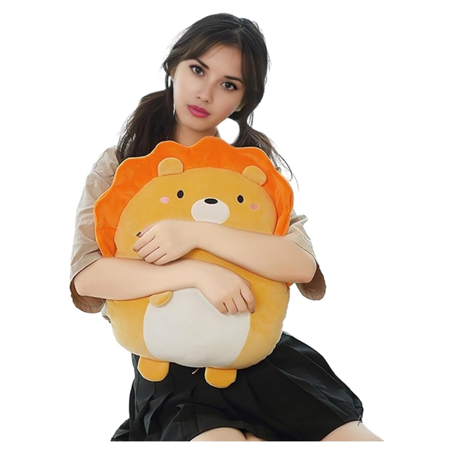 Almohada de Peluche León Naranja 30 cm - CASAGOOD
