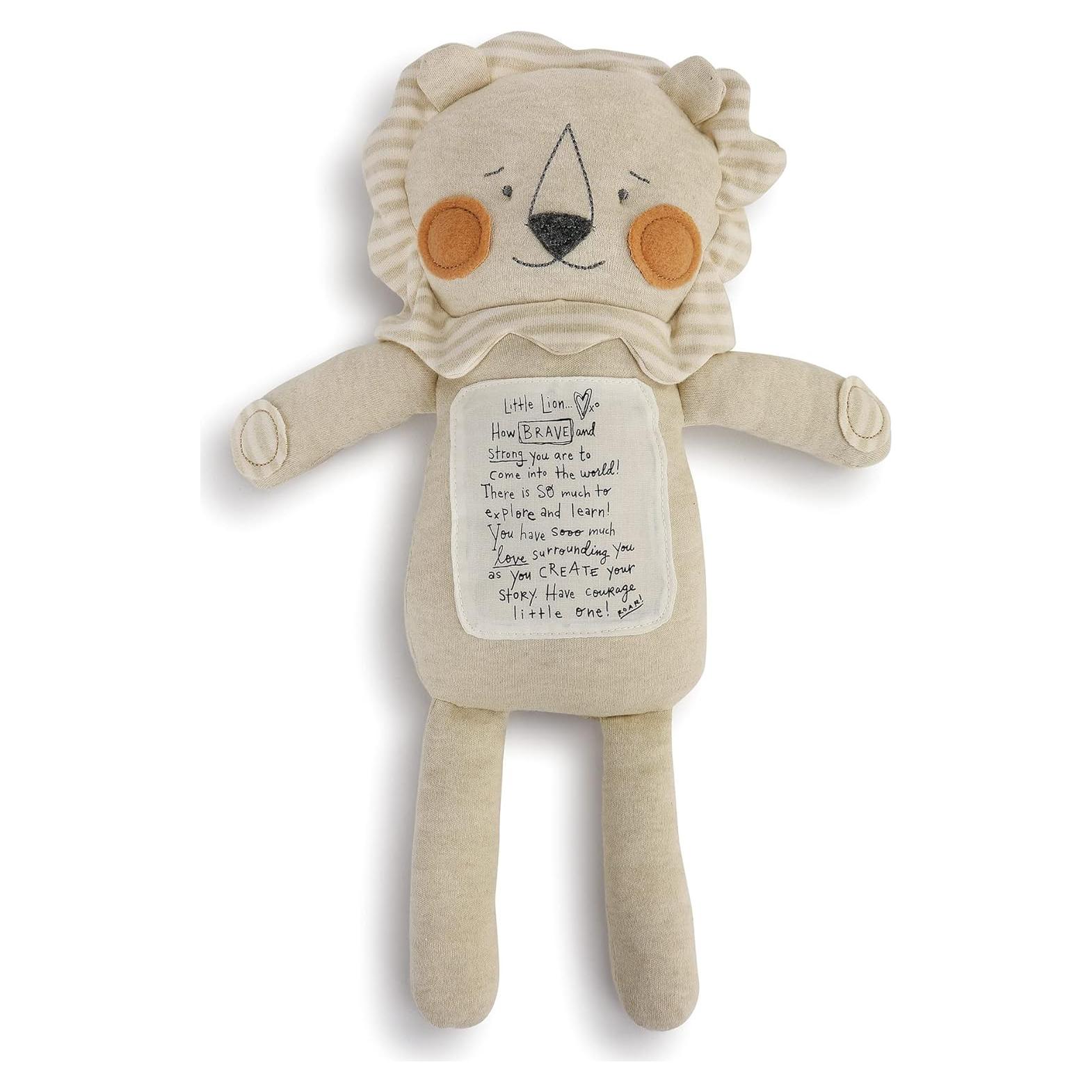 Peluches para Bebés Demdaco León Valiente 40.6 cm Beige
