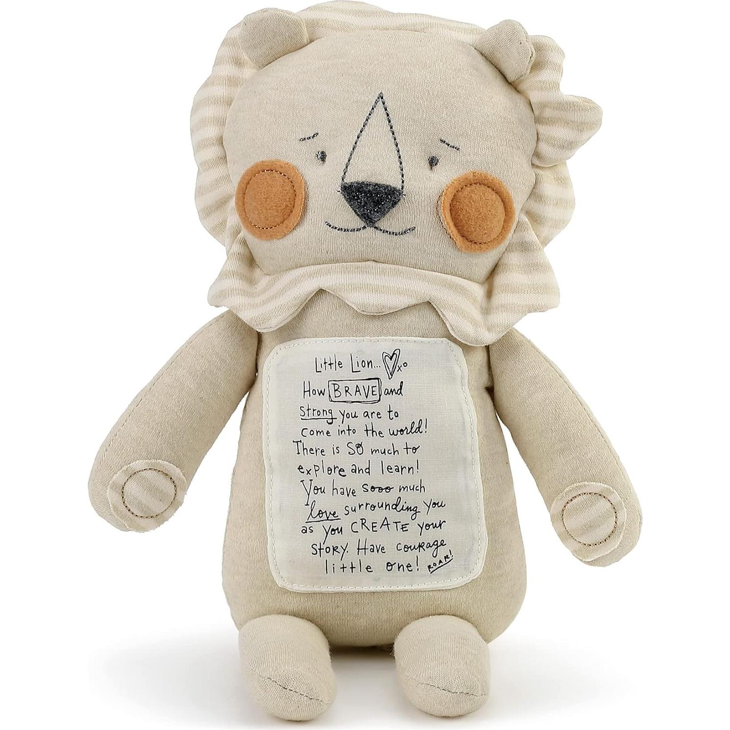 Peluches para Bebés Demdaco León Valiente 40.6 cm Beige