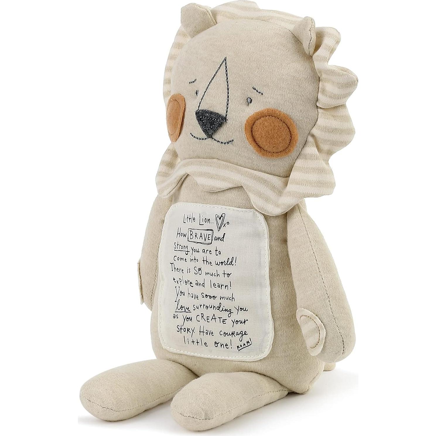 Peluches para Bebés Demdaco León Valiente 40.6 cm Beige