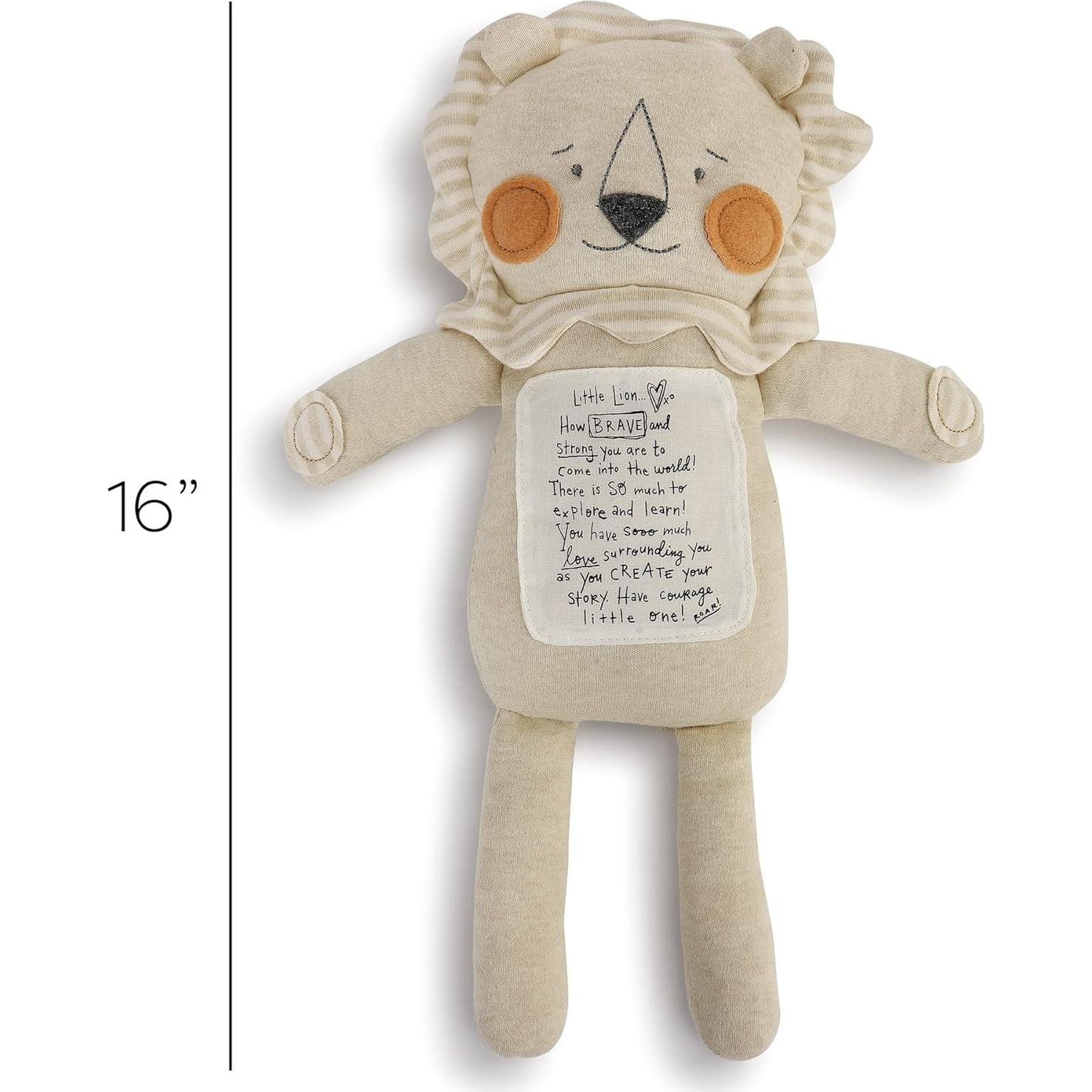 Peluches para Bebés Demdaco León Valiente 40.6 cm Beige