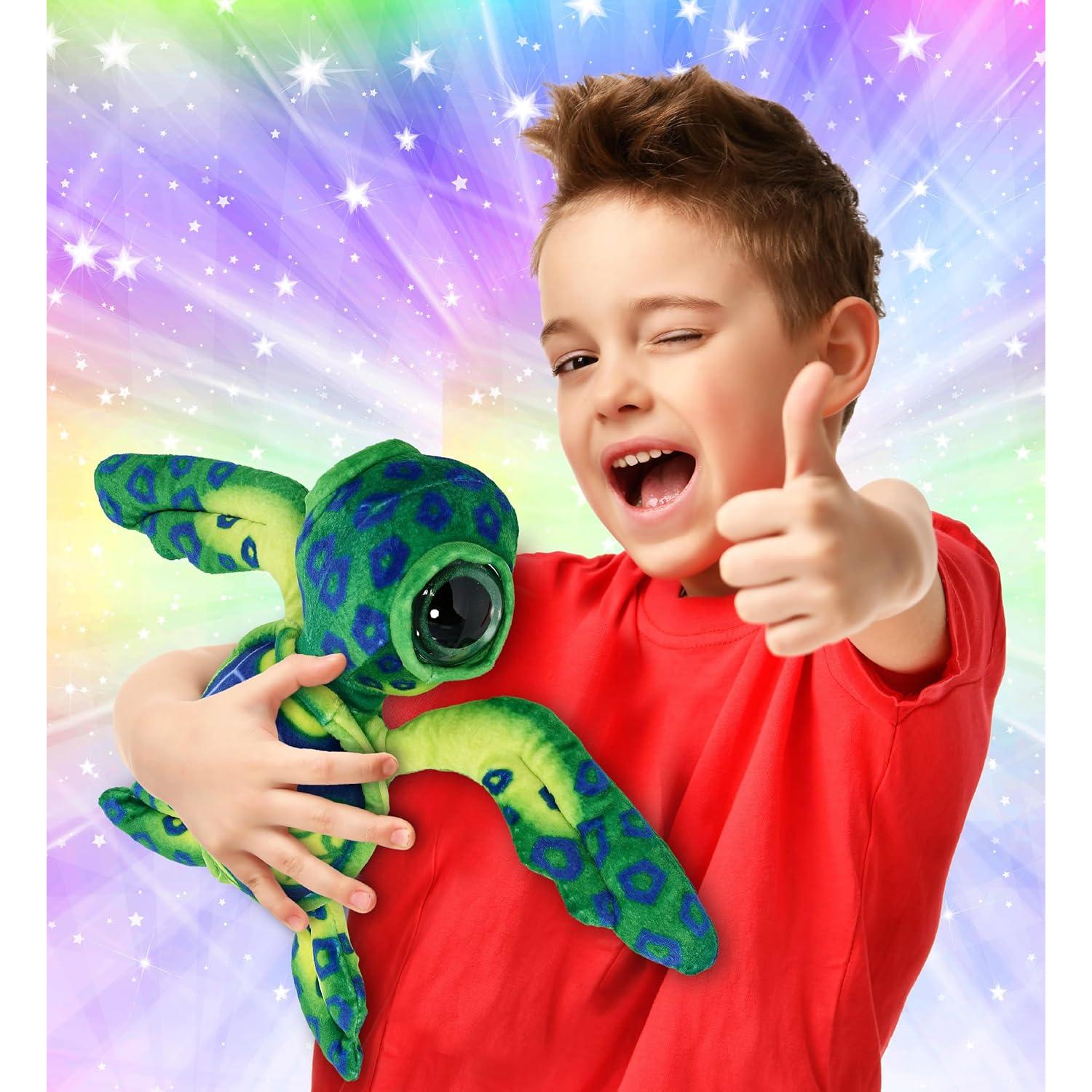 Peluche Tortuga Marina Verde DolliBu 25.4 cm Suave y Realista