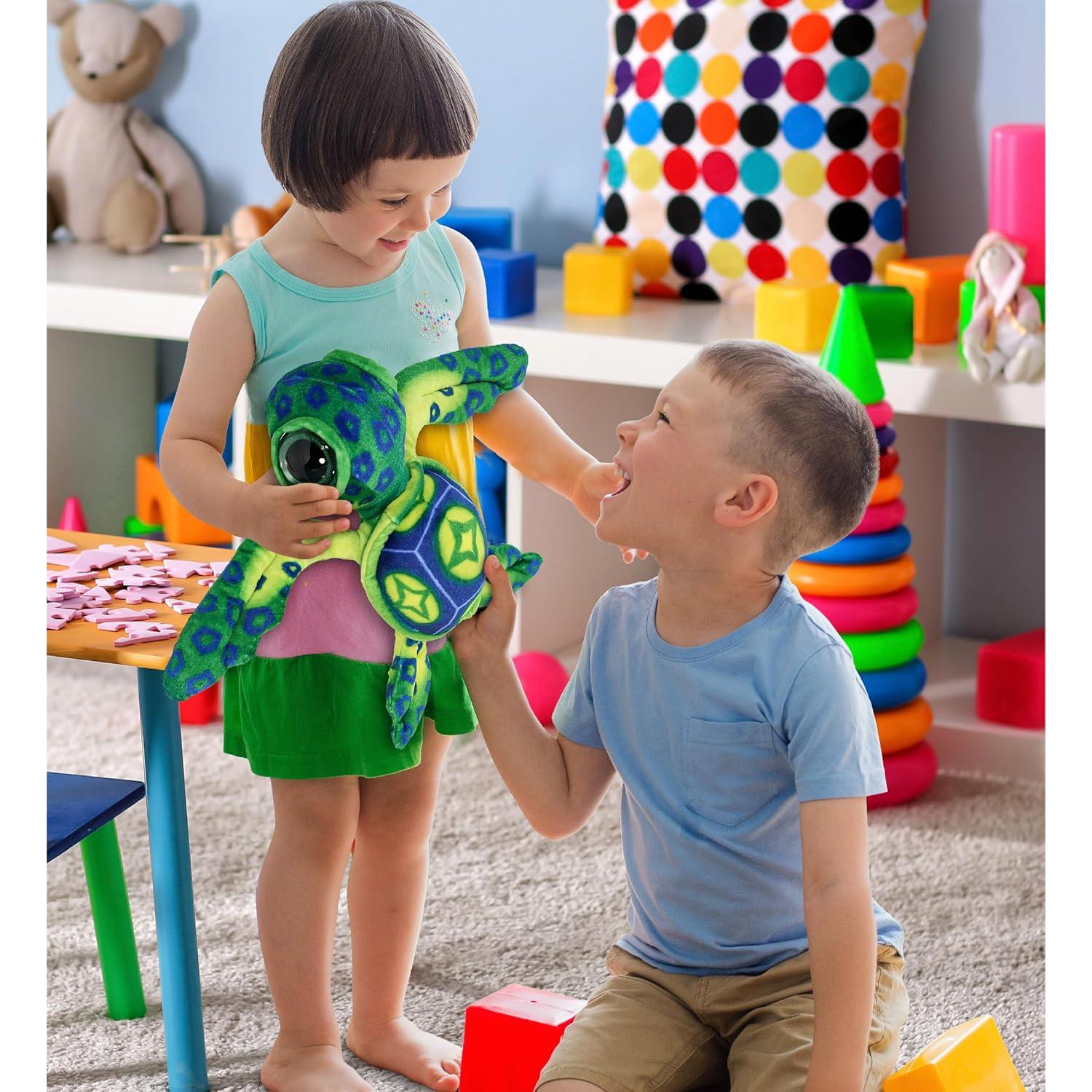 Peluche Tortuga Marina Verde DolliBu 25.4 cm Suave y Realista