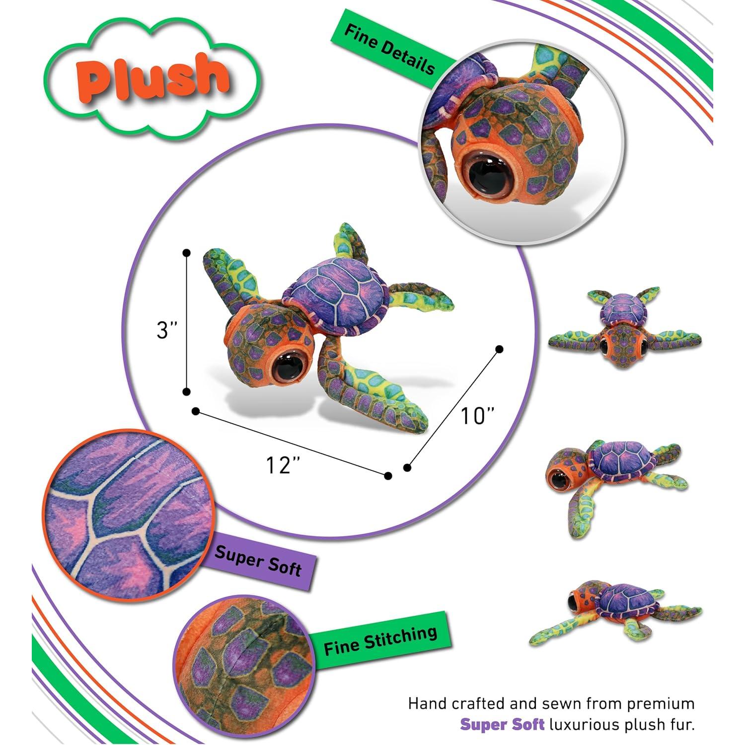 Peluche Tortuga Marina Colorida DolliBu 25.4 cm Suave