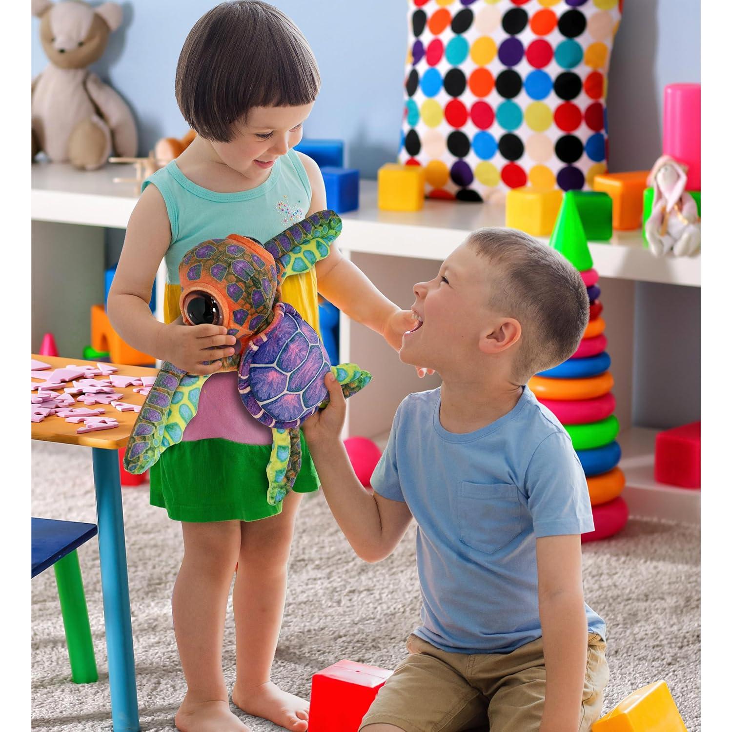 Peluche Tortuga Marina Colorida DolliBu 25.4 cm Suave