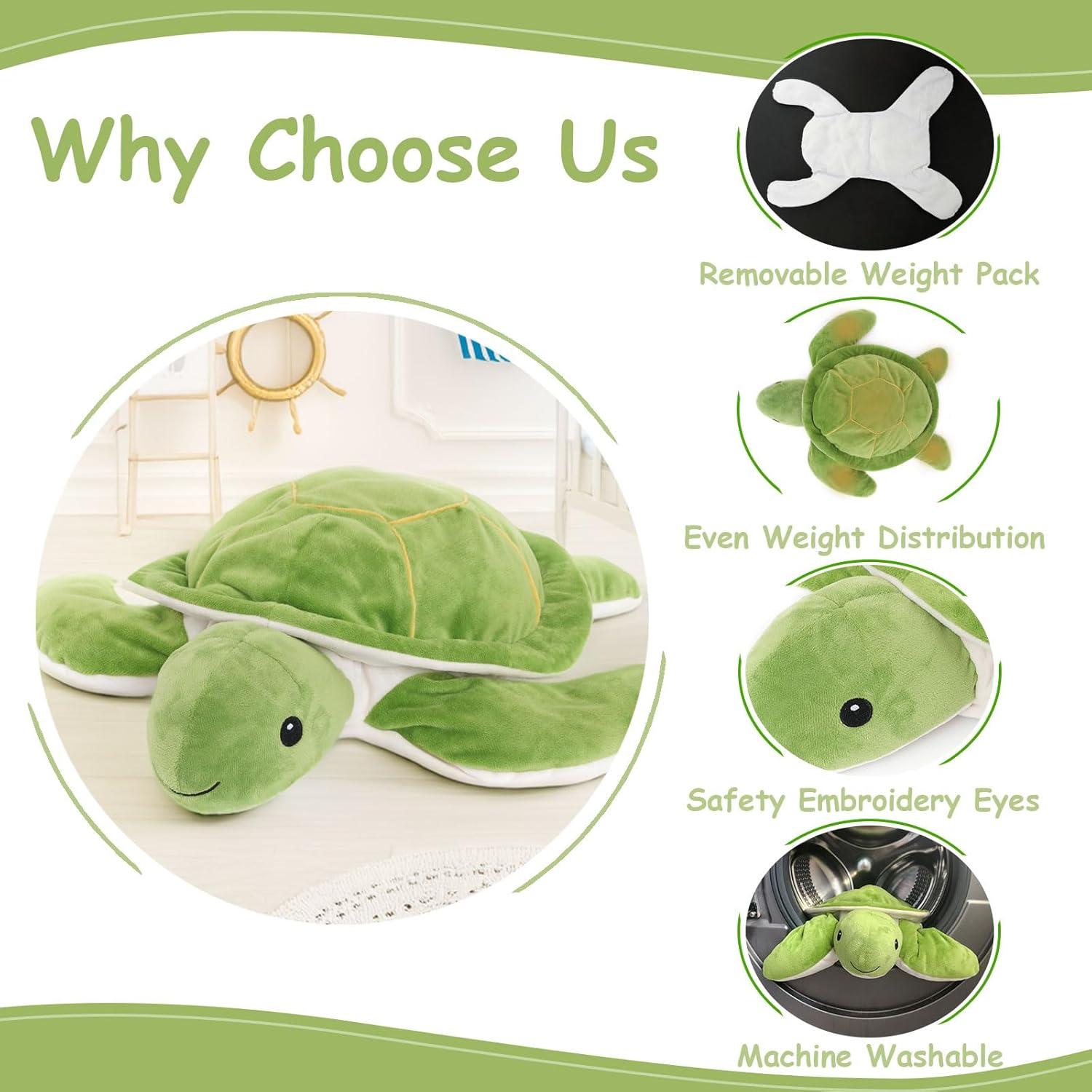 Juguete de peluche tortuga marina WEIGEDU 50 cm con peso 1.04 kg