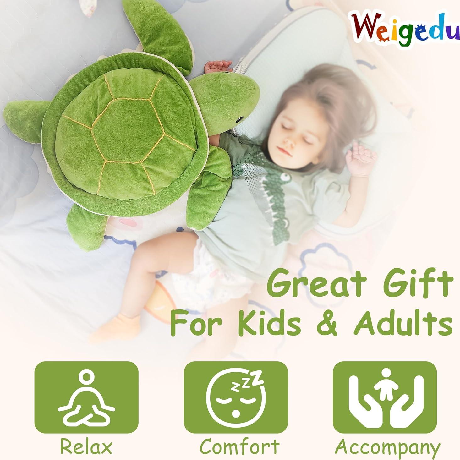 Juguete de peluche tortuga marina WEIGEDU 50 cm con peso 1.04 kg