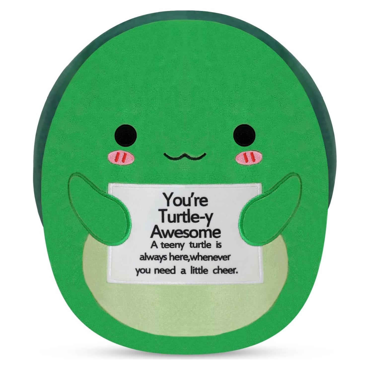 Tortuga de Peluche SQEQE con Tarjeta Motivacional 25 cm