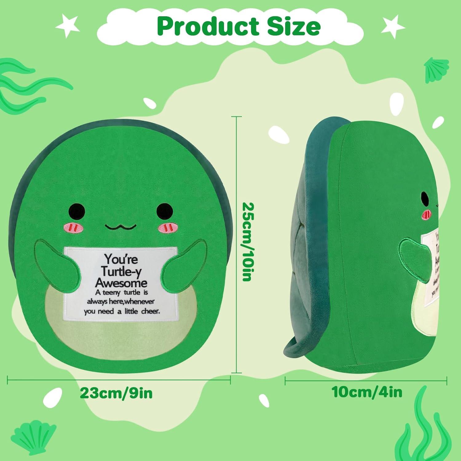 Tortuga de Peluche SQEQE con Tarjeta Motivacional 25 cm