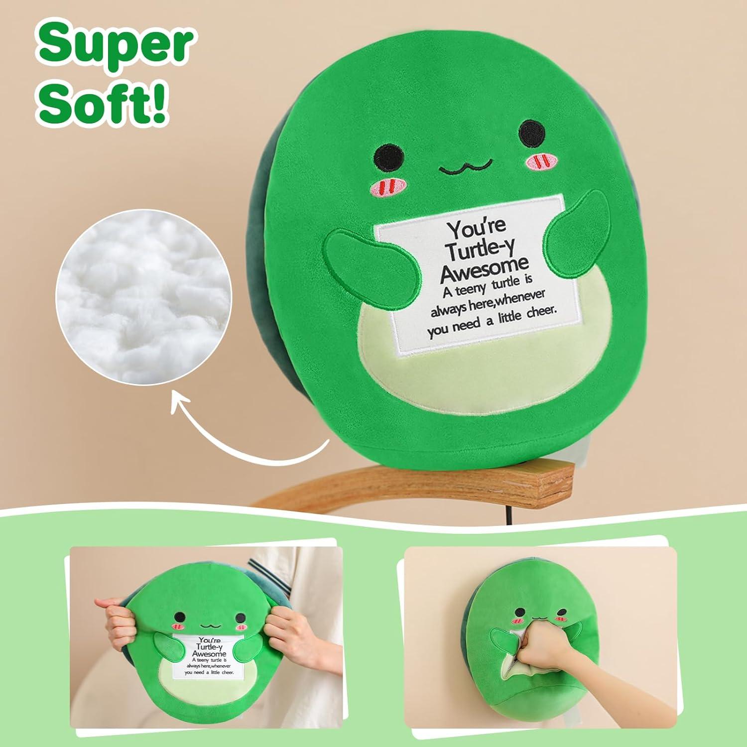 Tortuga de Peluche SQEQE con Tarjeta Motivacional 25 cm