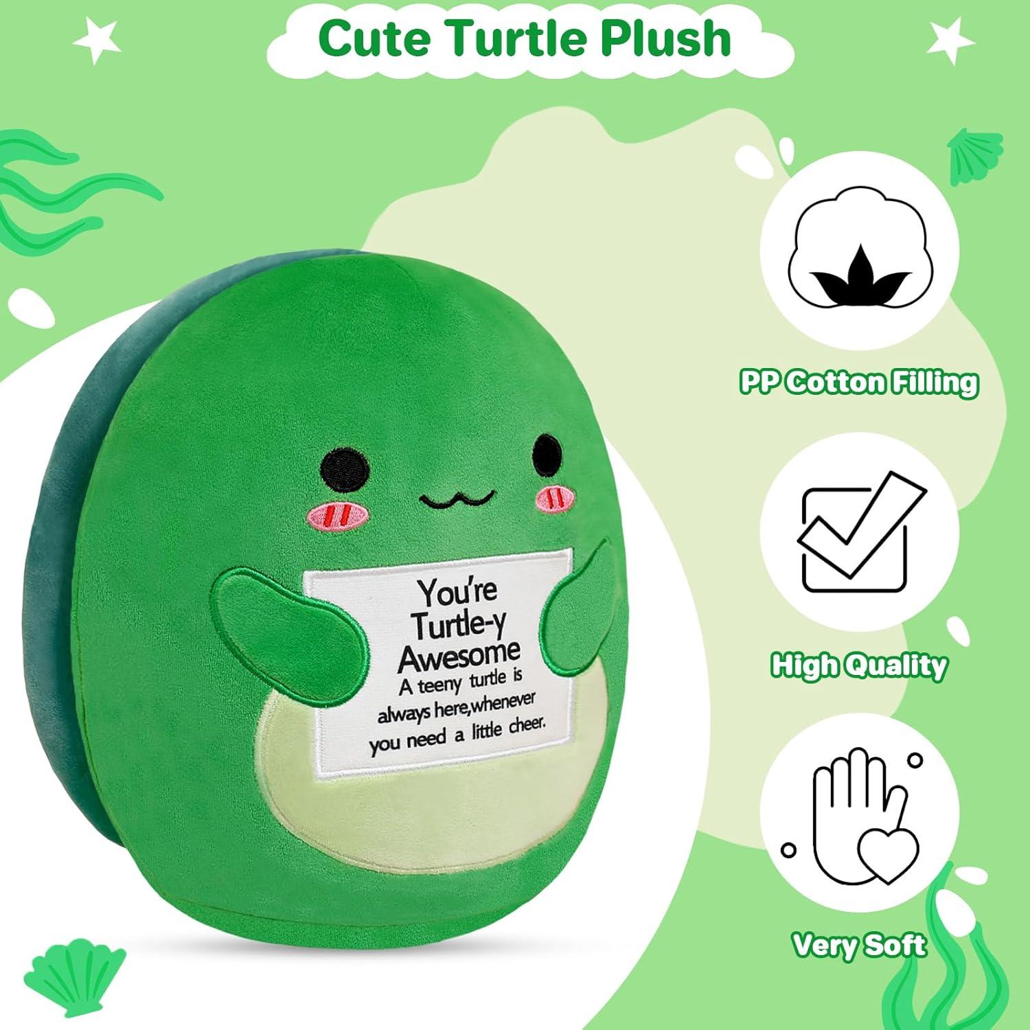 Tortuga de Peluche SQEQE con Tarjeta Motivacional 25 cm