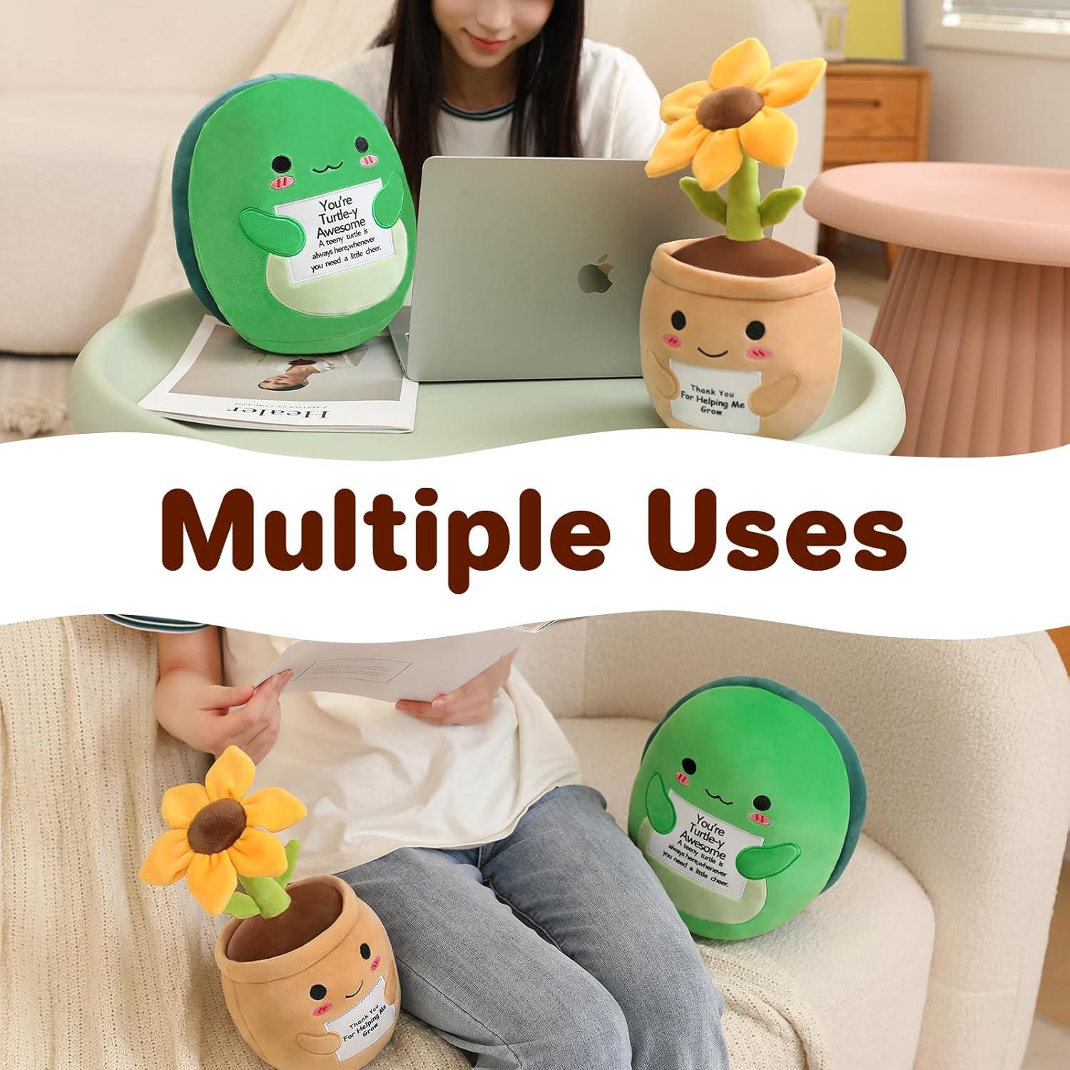 Tortuga de Peluche SQEQE con Tarjeta Motivacional 25 cm