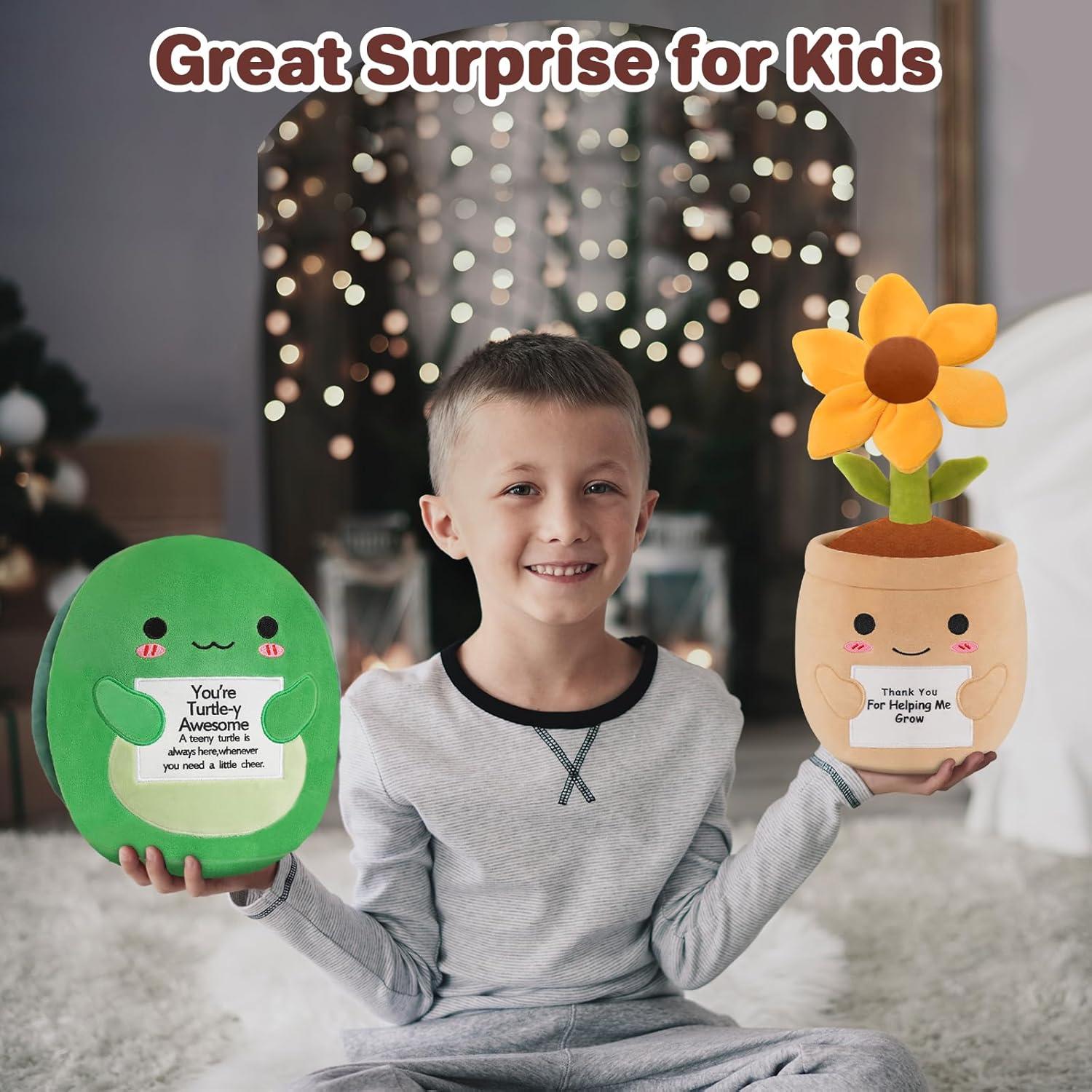 Tortuga de Peluche SQEQE con Tarjeta Motivacional 25 cm