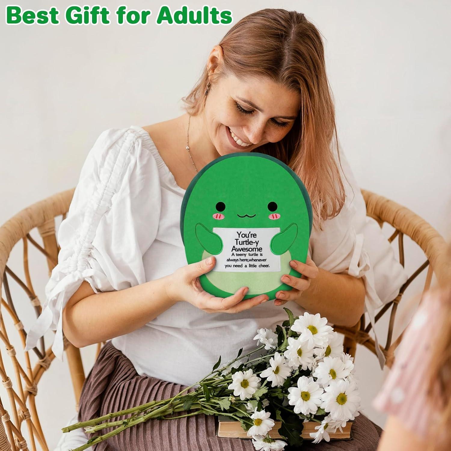 Tortuga de Peluche SQEQE con Tarjeta Motivacional 25 cm