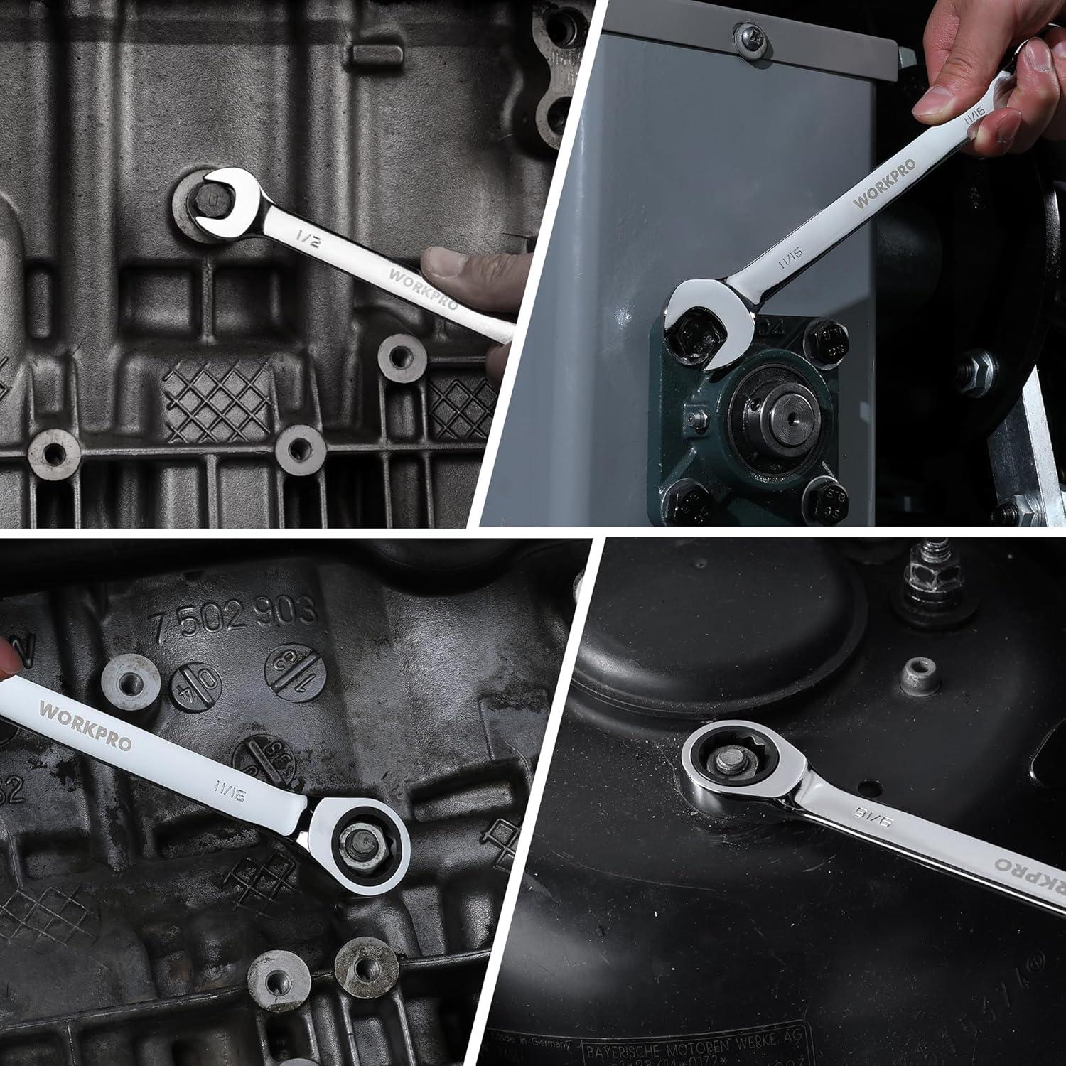 Juego de Llaves Combinadas WORKPRO 7 Piezas Acero CR-V