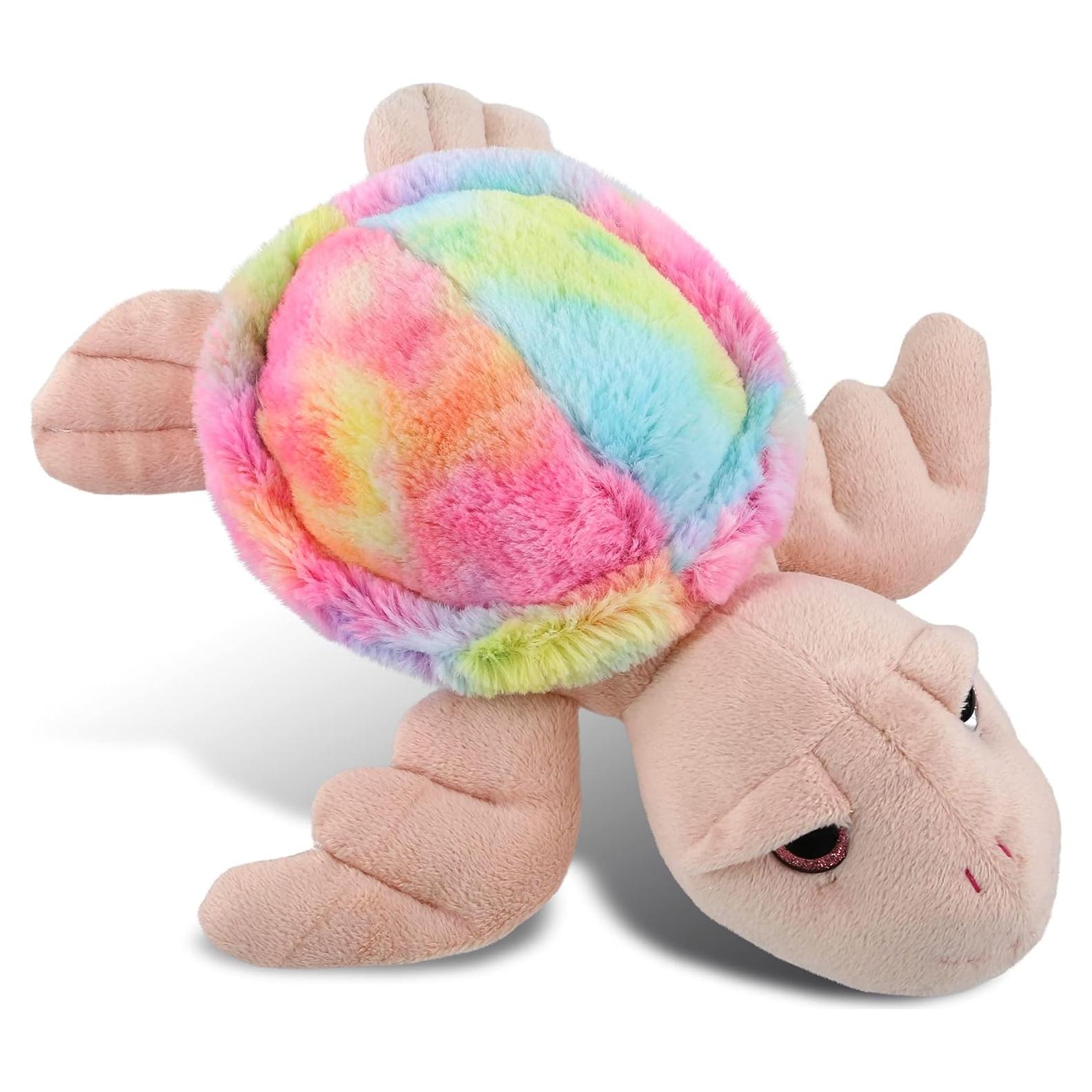 DolliBu Tortuga Marina Rosa Arcoíris 28 cm - Peluche Suave