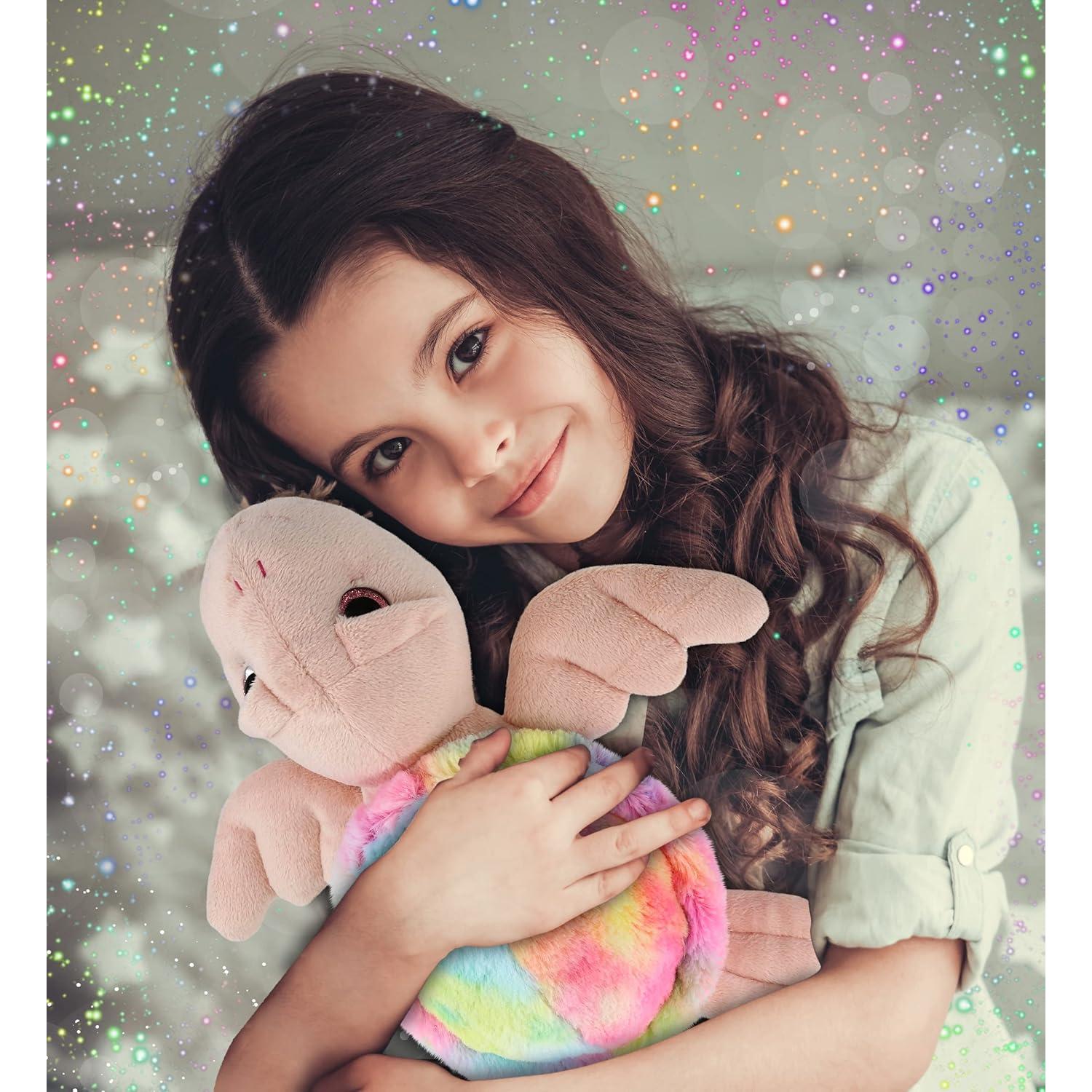 DolliBu Tortuga Marina Rosa Arcoíris 28 cm - Peluche Suave