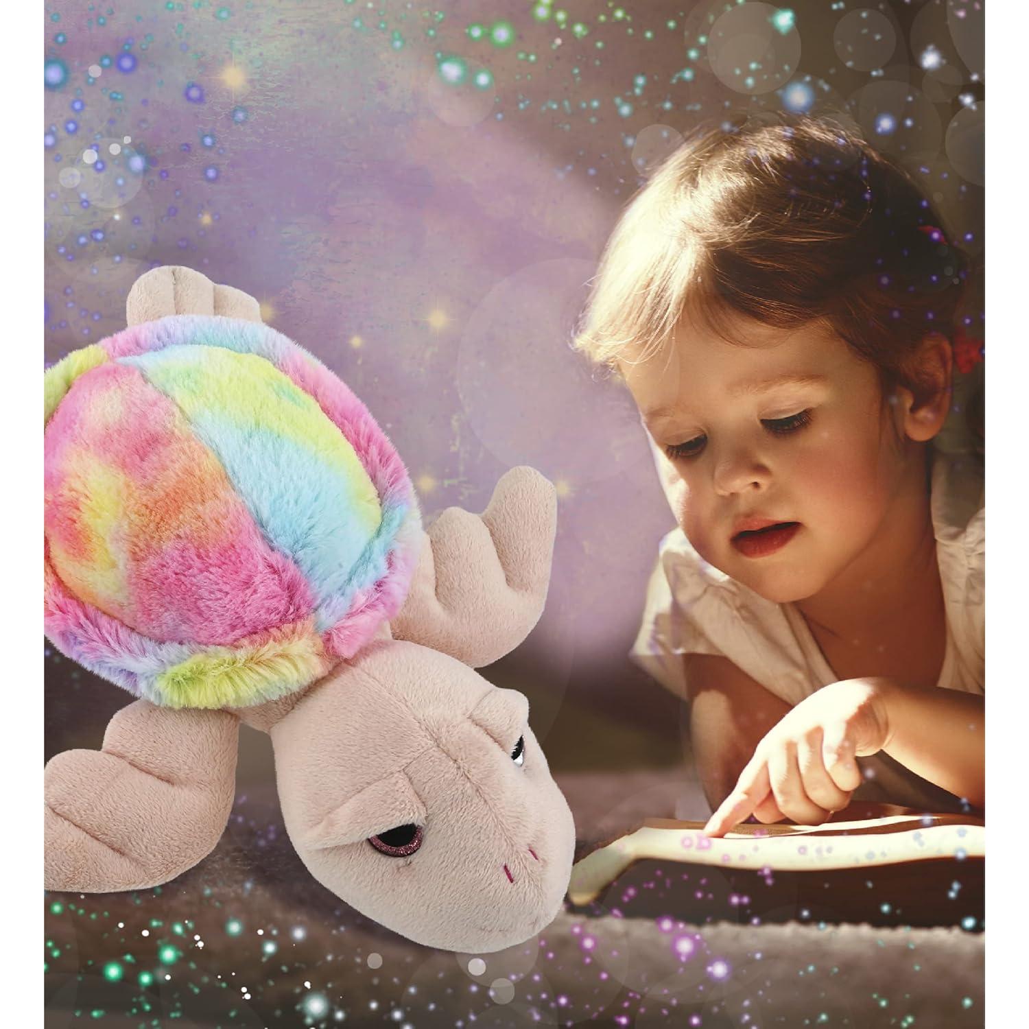 DolliBu Tortuga Marina Rosa Arcoíris 28 cm - Peluche Suave