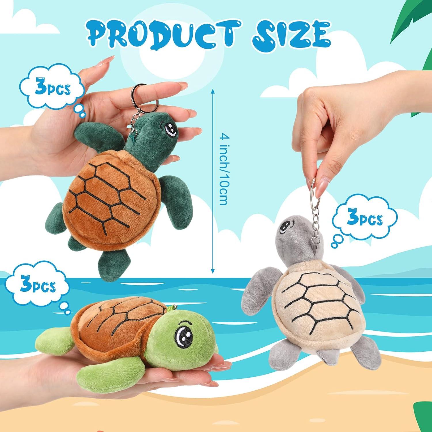 15 Llaveros Tortuga de Peluche Colorido 14 cm Hinly