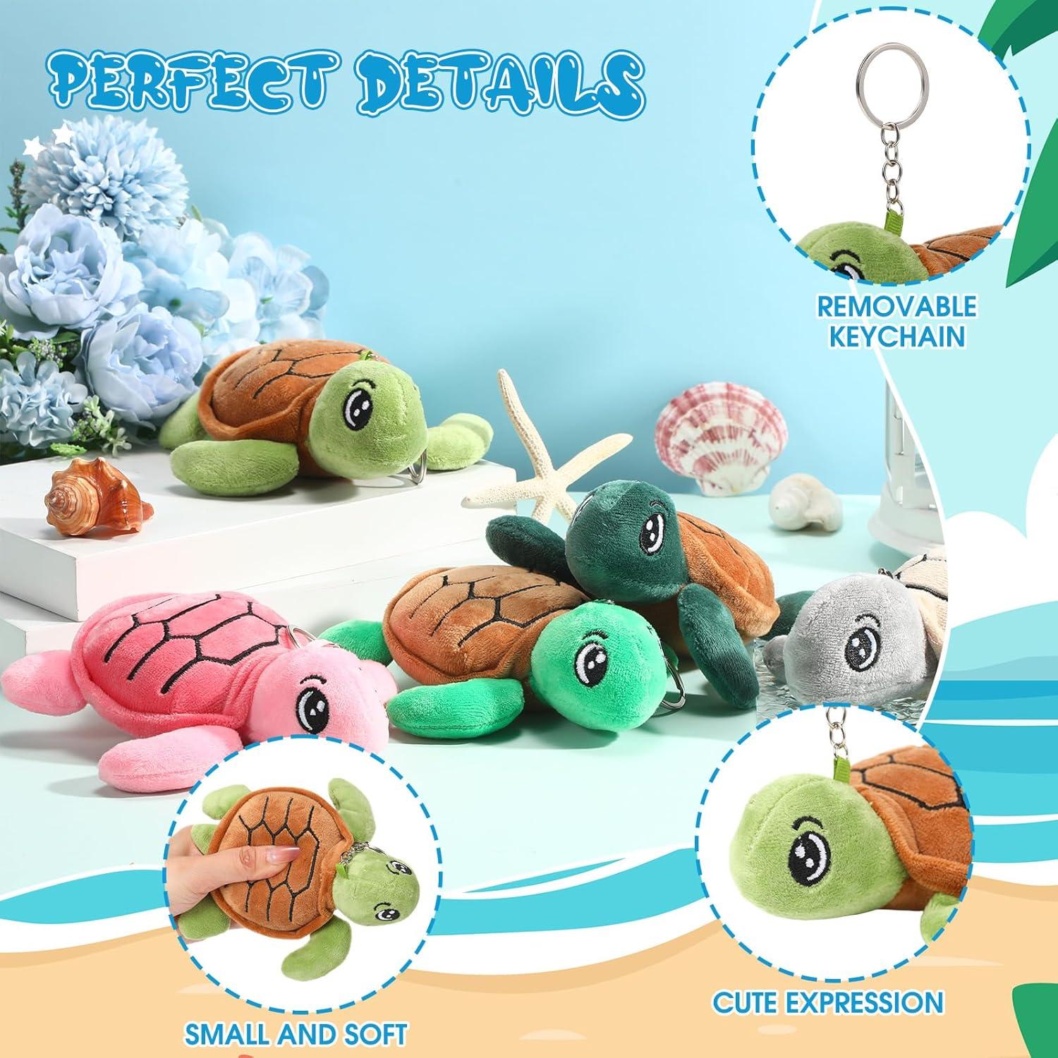 15 Llaveros Tortuga de Peluche Colorido 14 cm Hinly