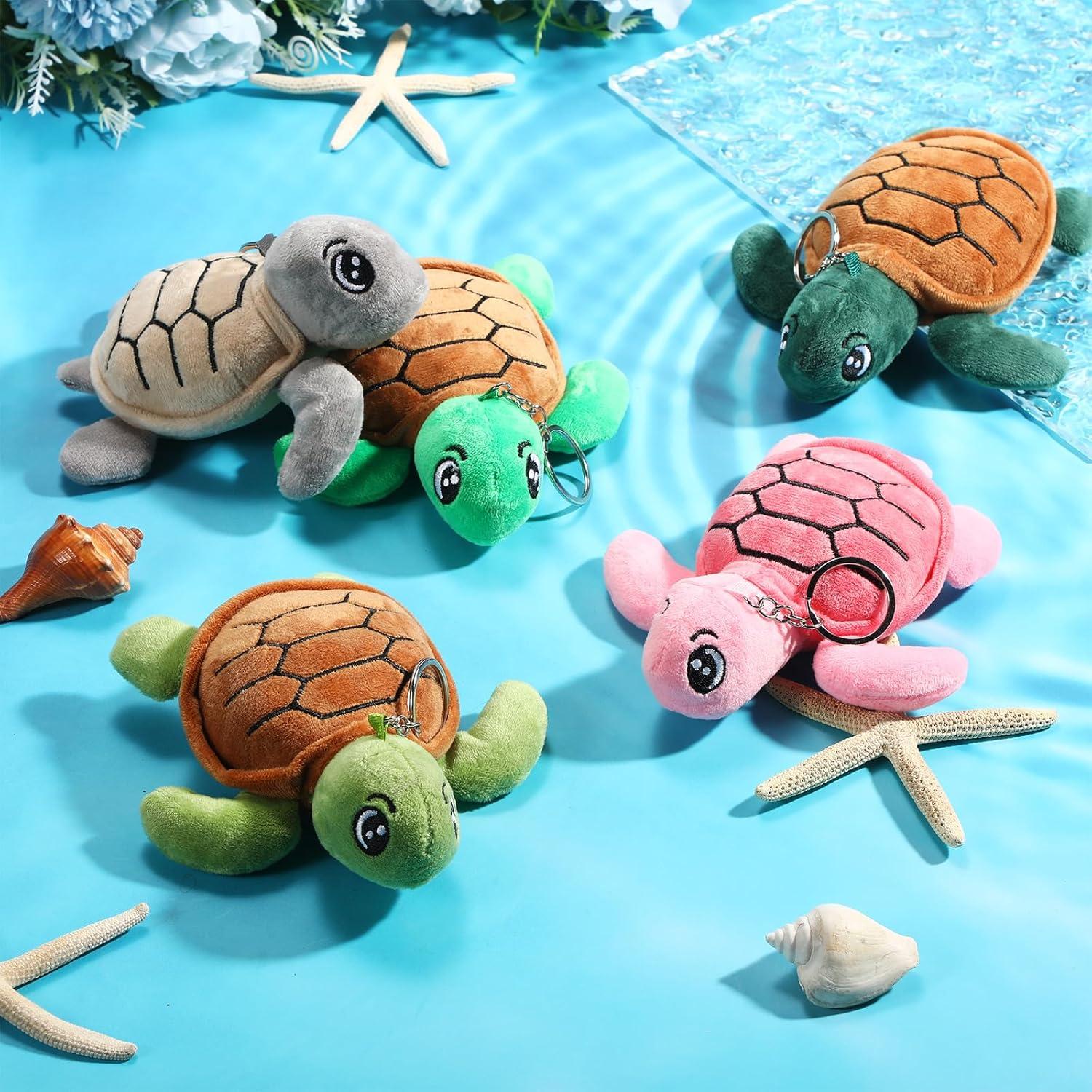 15 Llaveros Tortuga de Peluche Colorido 14 cm Hinly