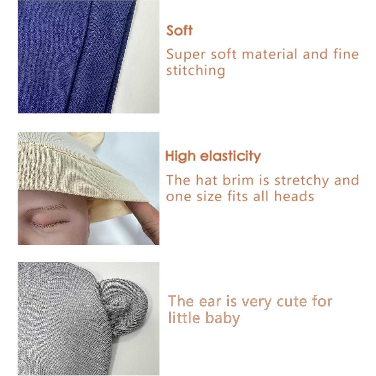 Gorro Beanie para Bebé Jastore con Orejas de Oso 0-3 Meses