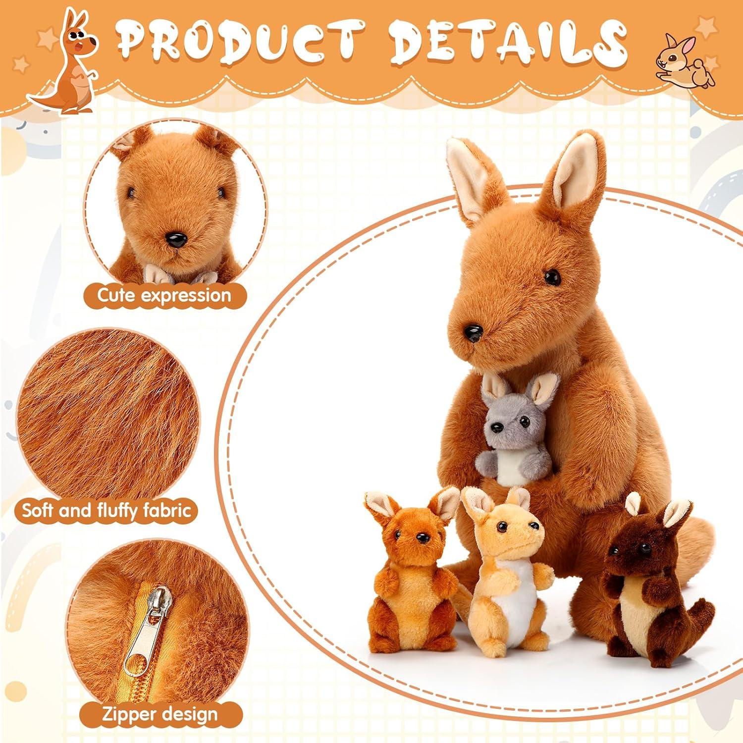 Set de 5 Animales de Peluche Canguro Arrowbash 30 cm