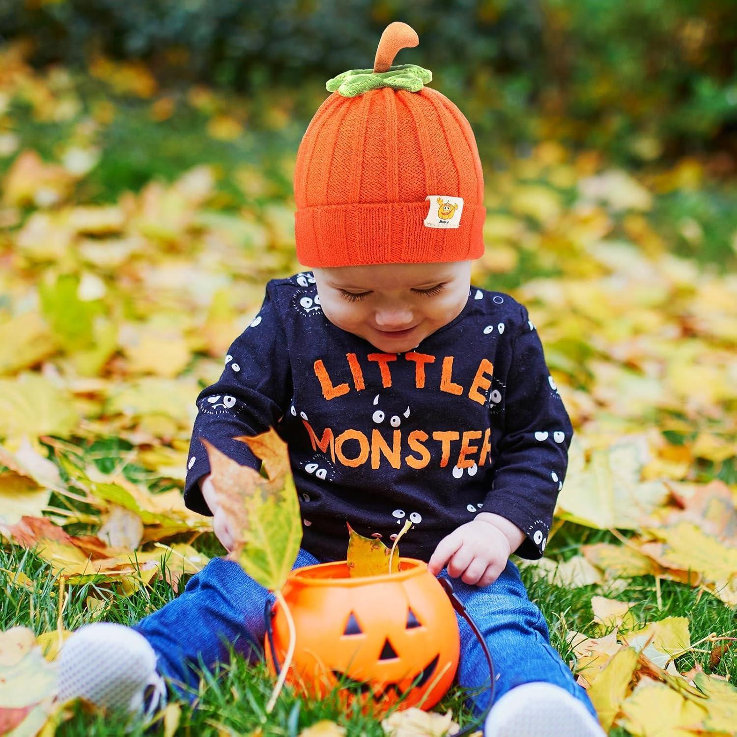 Gorro de Punto Calabaza Invierno Bebé Niños 0-4 Años