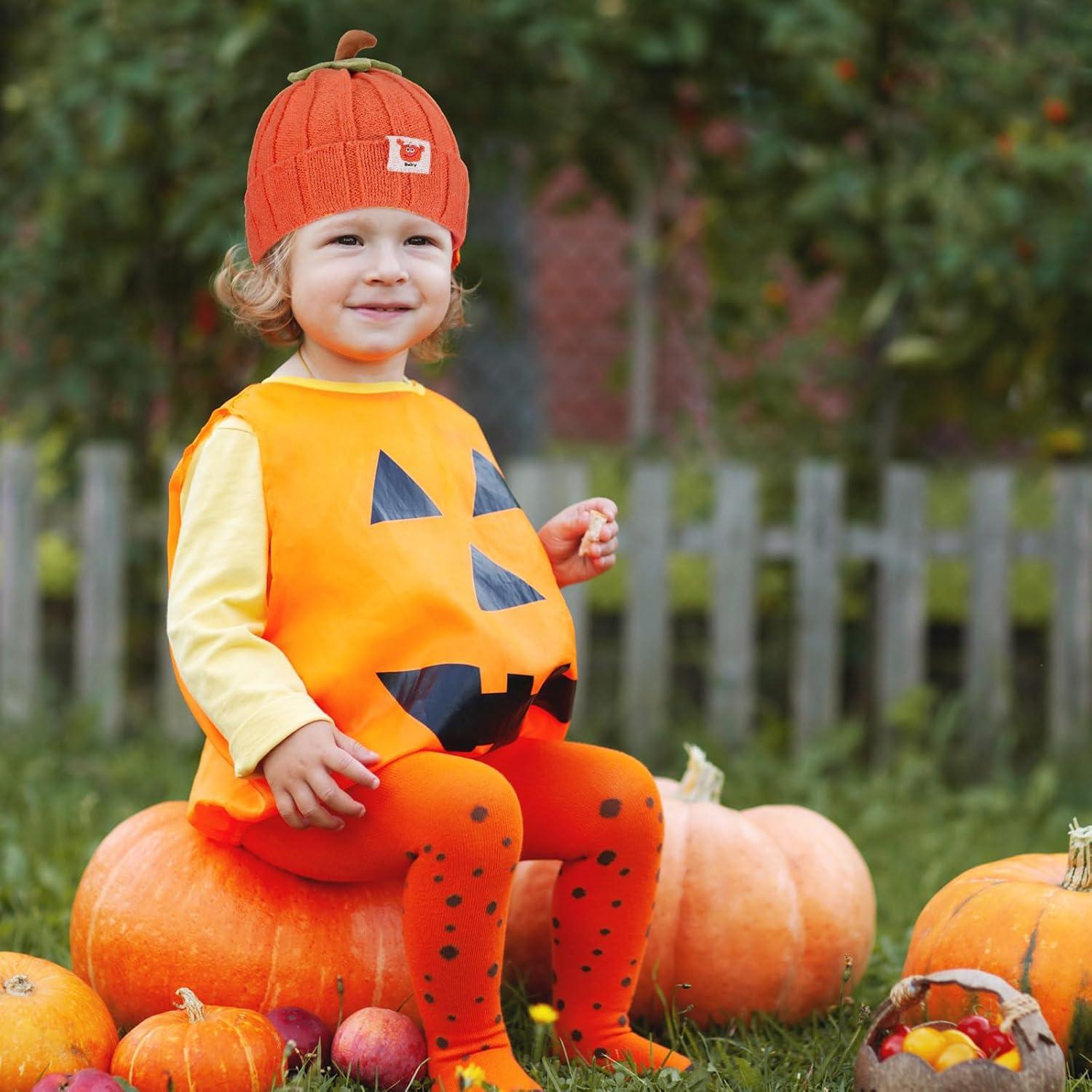 Gorro de Punto Calabaza Invierno Bebé Niños 0-4 Años
