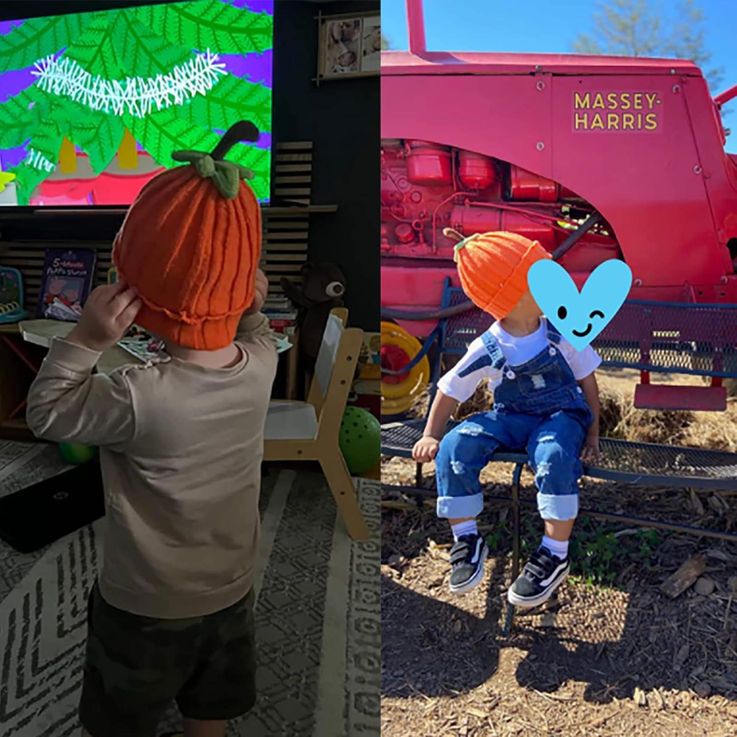 Gorro de Punto Calabaza Invierno Bebé Niños 0-4 Años