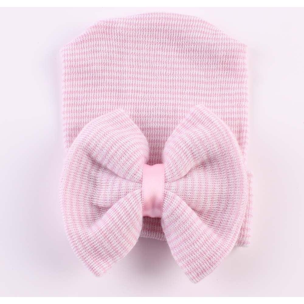 Gorro de hospital para recién nacidos con lazo - 0-6 meses