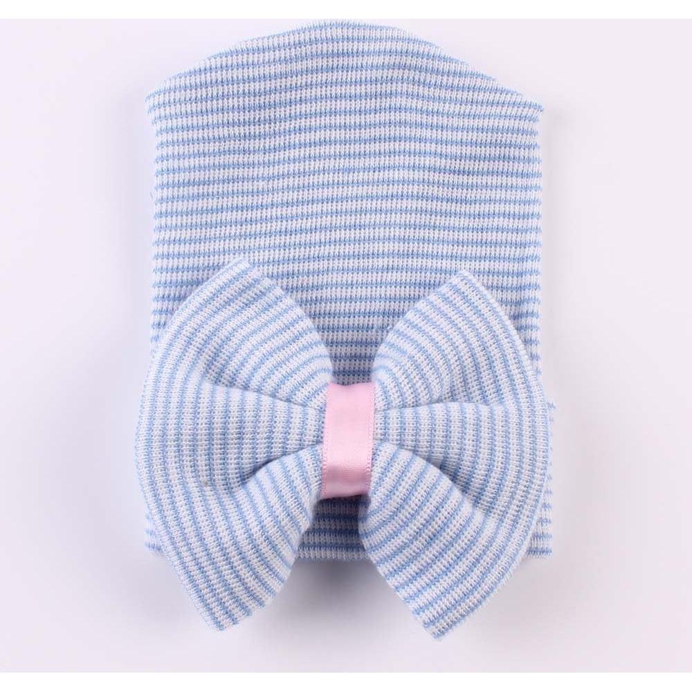 Gorro de hospital para recién nacidos con lazo - 0-6 meses