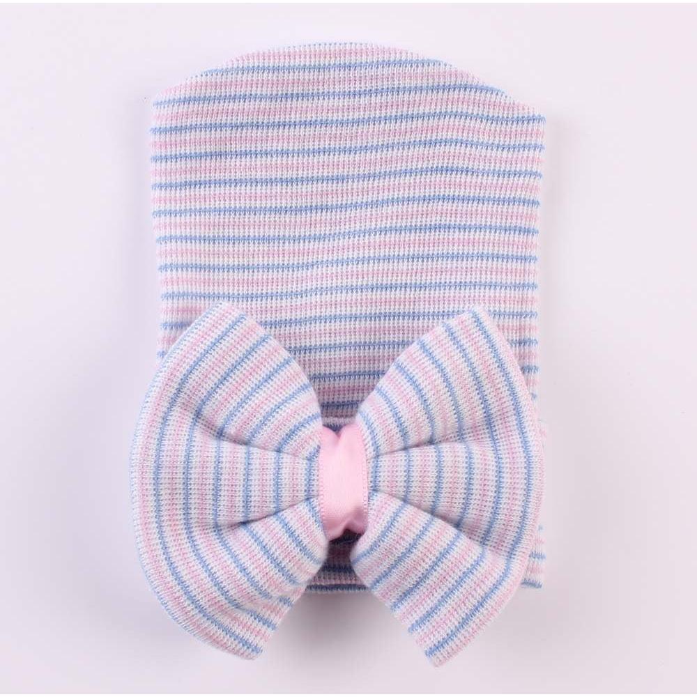 Gorro de hospital para recién nacidos con lazo - 0-6 meses