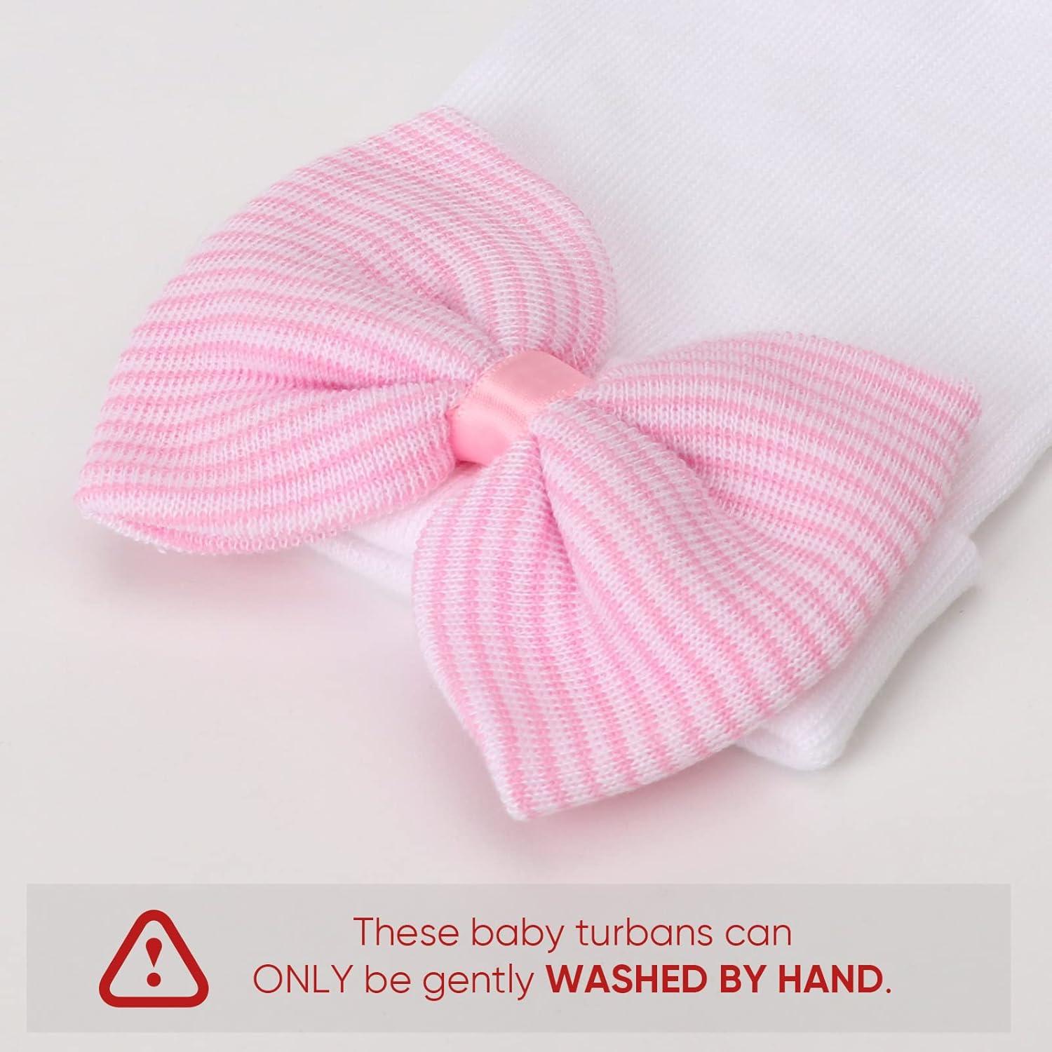 Gorros para Bebé Niña AQOKKA con Lazo Algodón Suave 0-3 Meses