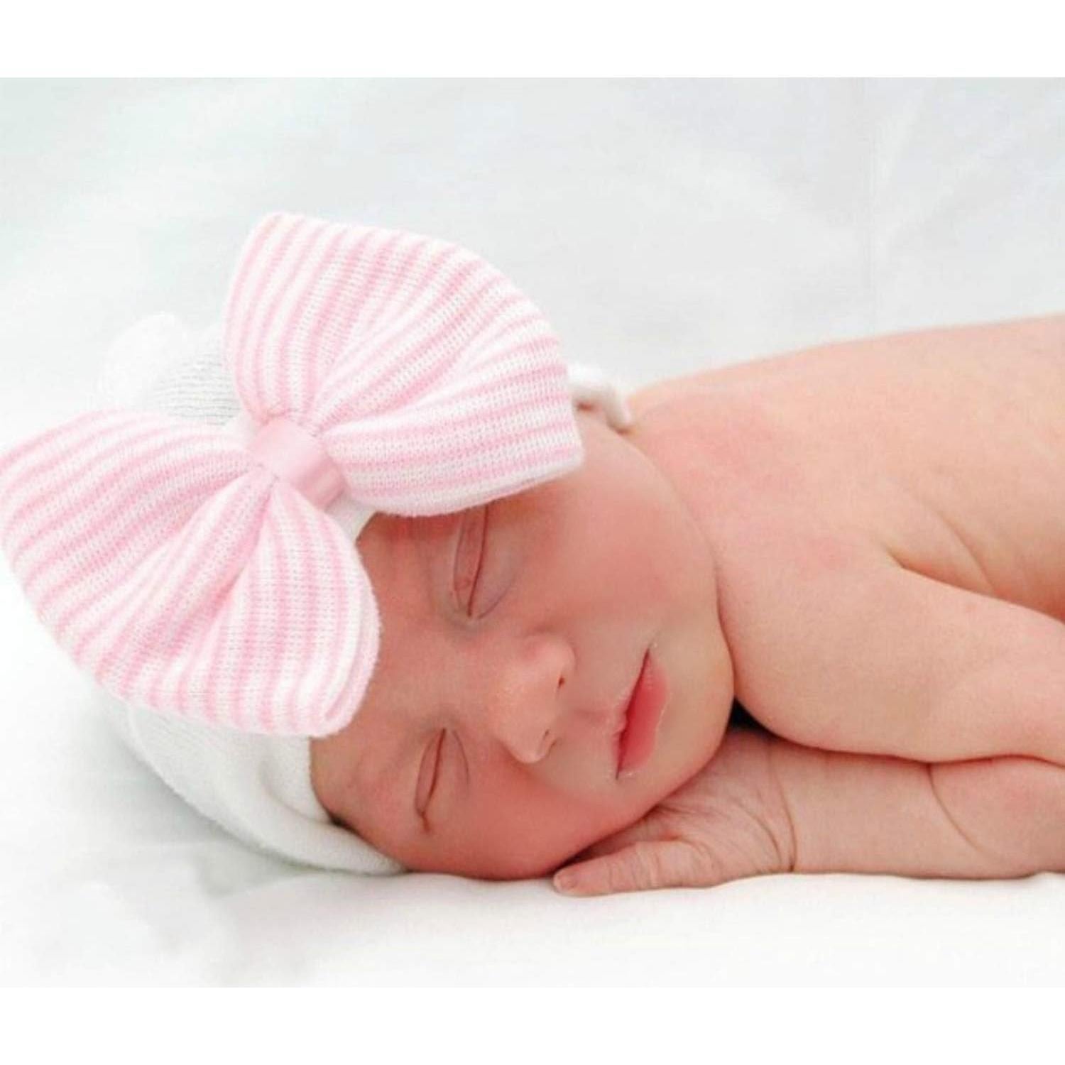 Gorros para Bebé Niña AQOKKA con Lazo Algodón Suave 0-3 Meses