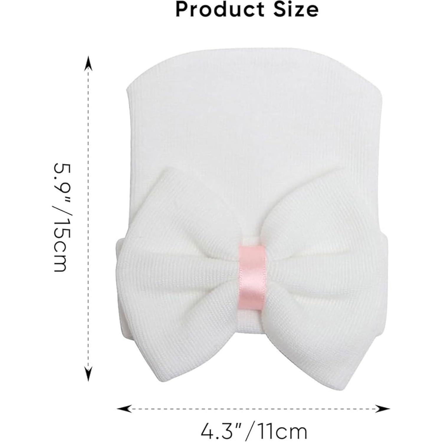 Gorros para Bebé Niña AQOKKA con Lazo Algodón Suave 0-3 Meses