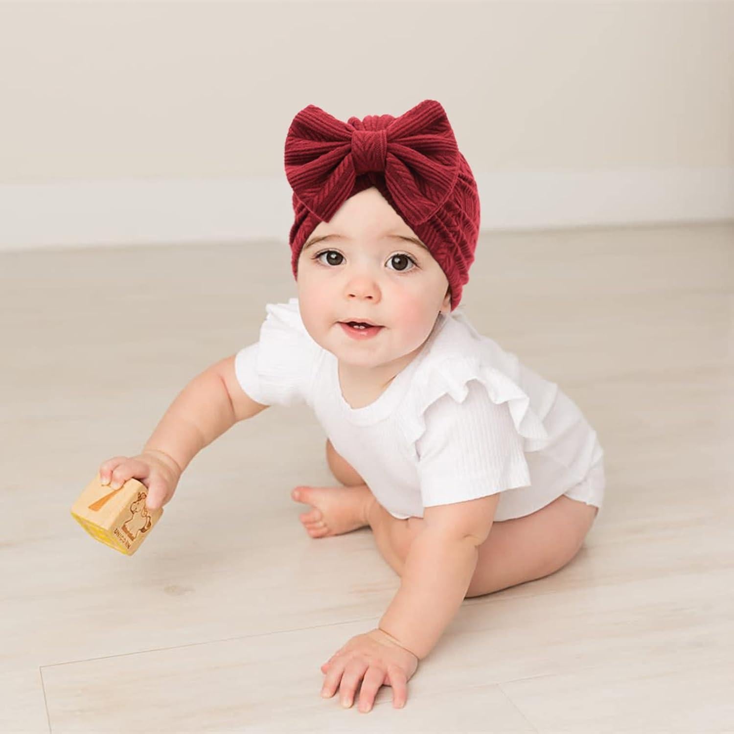 Gorros Turbante para Bebés DRESHOW 5 Piezas con Lazo 3-12 Meses