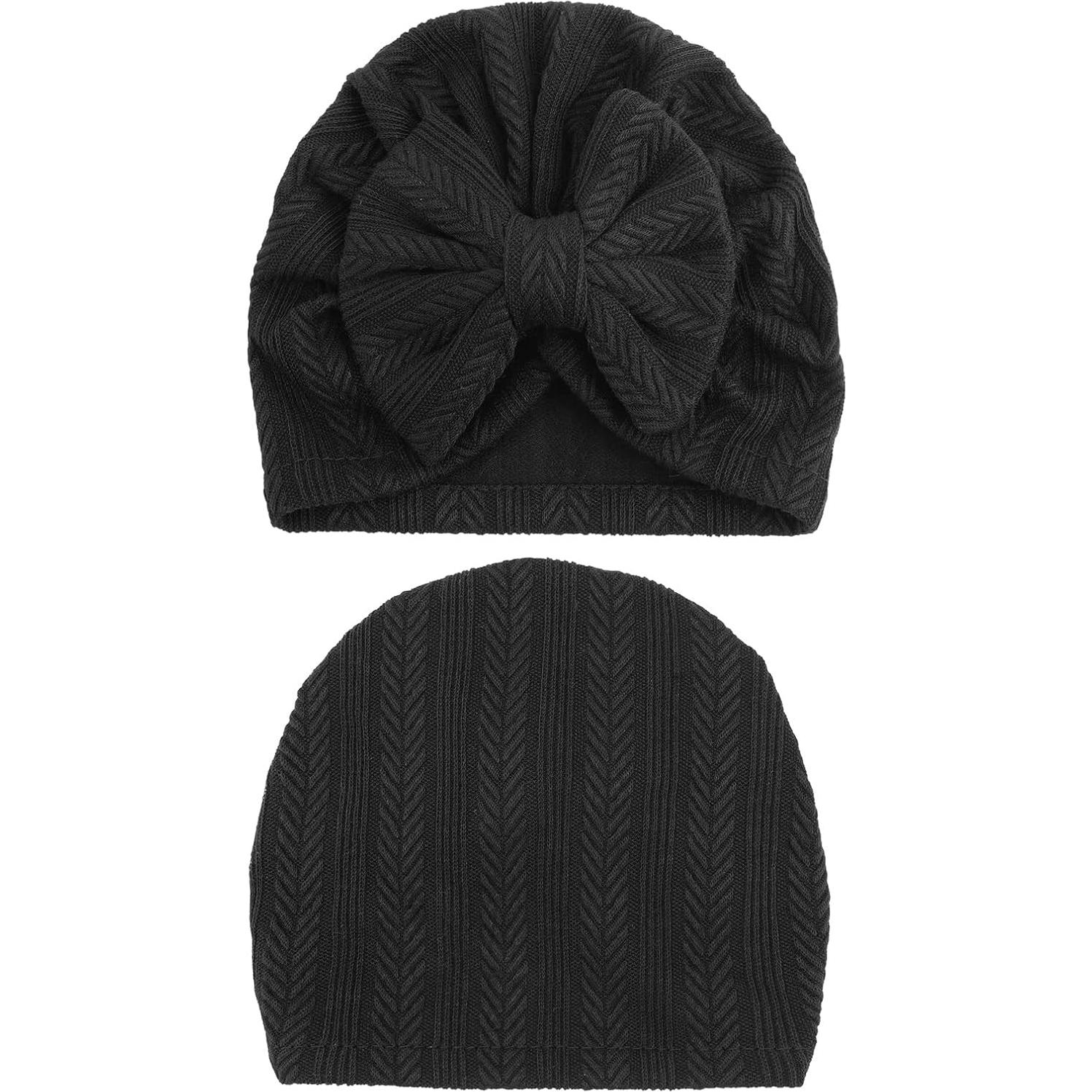 Gorros Turbante para Bebés DRESHOW 5 Piezas con Lazo 3-12 Meses