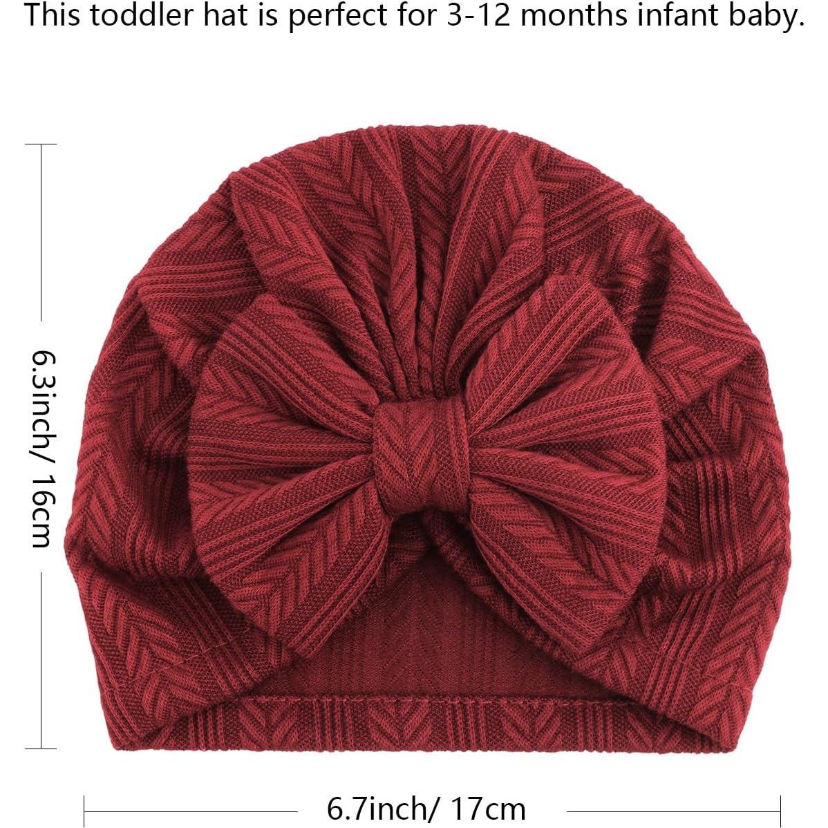 Gorros Turbante para Bebés DRESHOW 5 Piezas con Lazo 3-12 Meses