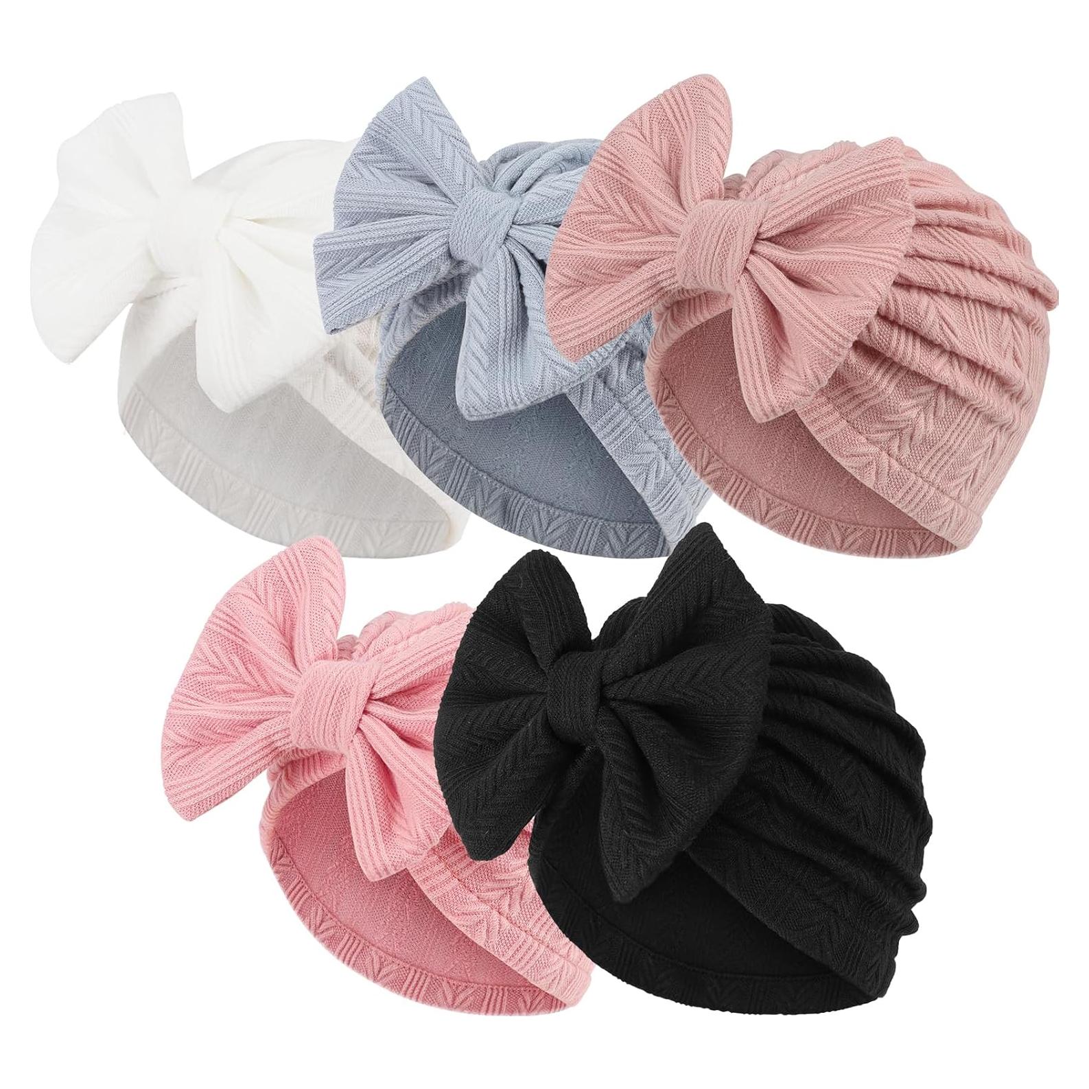 Gorros Beanie para Bebé Niña AQOKKA con Lazo 3-12 Meses