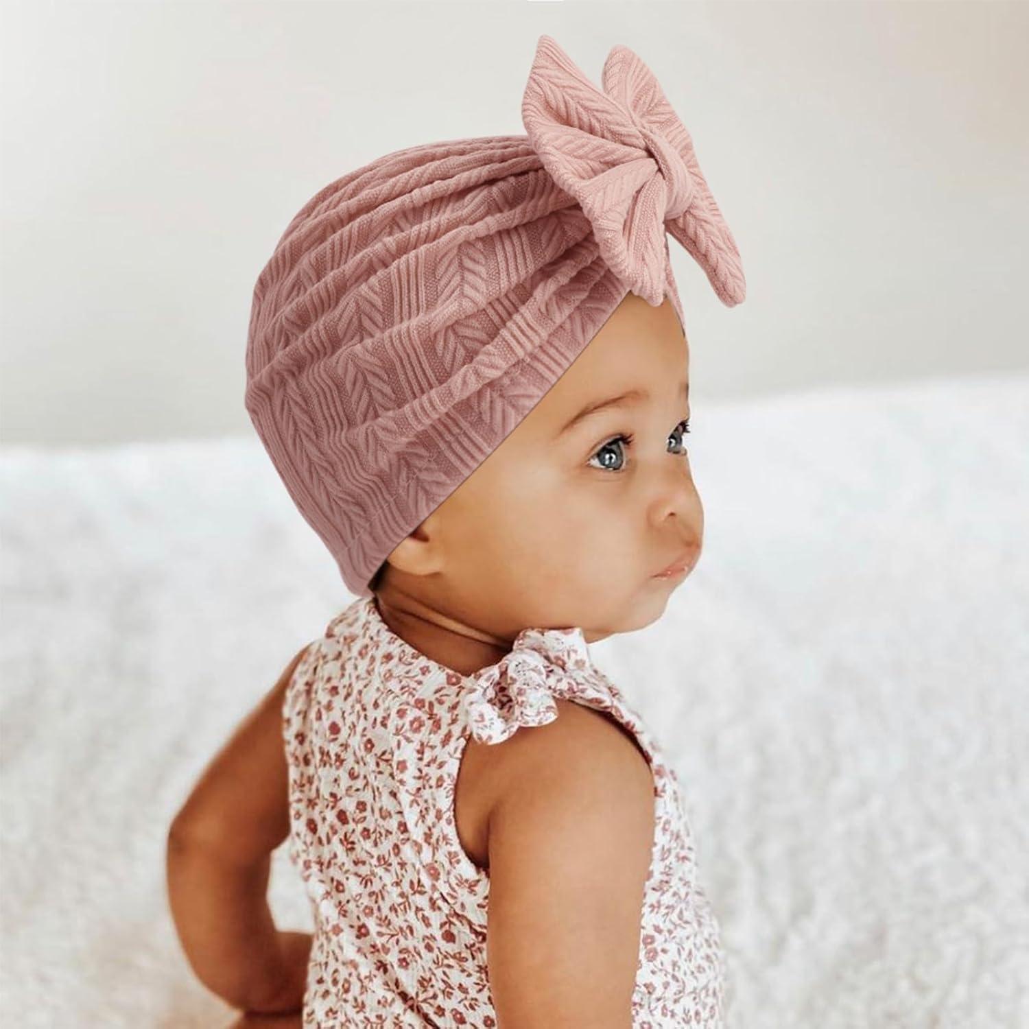 Gorros Beanie para Bebé Niña AQOKKA con Lazo 3-12 Meses