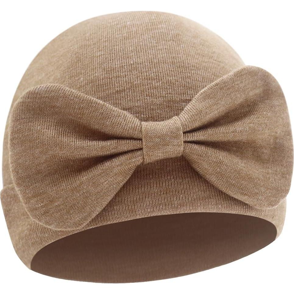 Gorro Beanie para Bebé Niña Algodón con Lazo 0-6 Meses