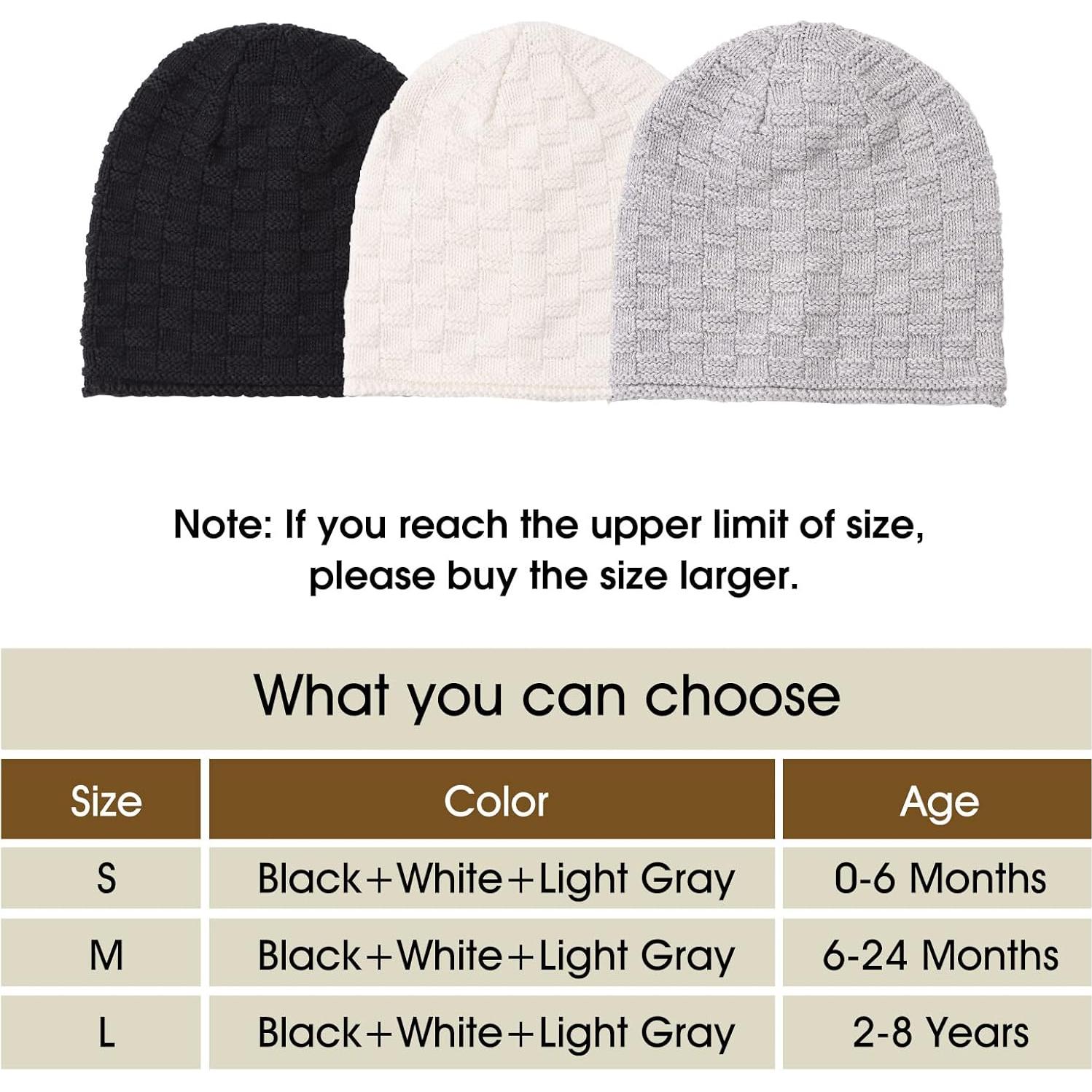 Gorro de Algodón para Bebé Zsedrut 0-8 Años 3 Piezas