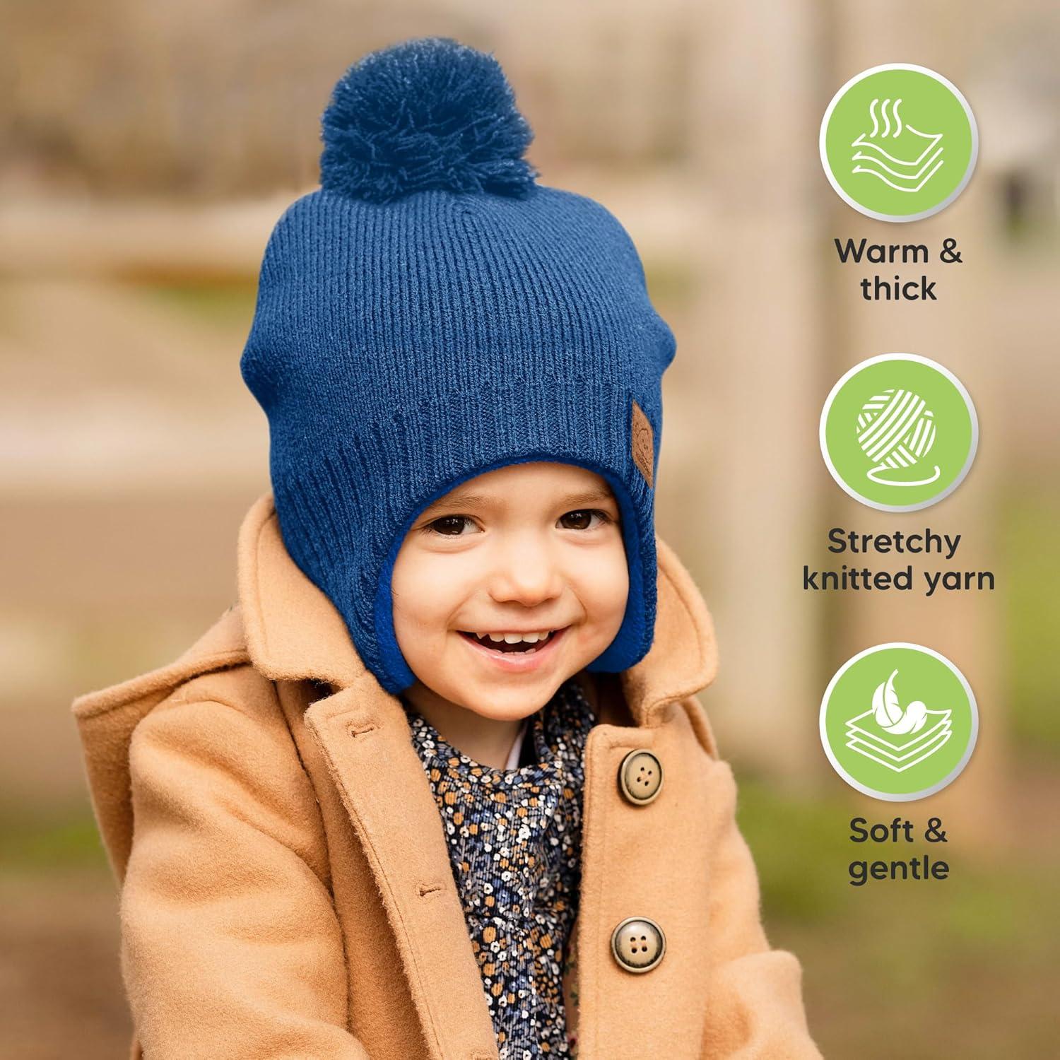 Gorro Muff para Bebés KeaBabies Cobalto 6-36 meses